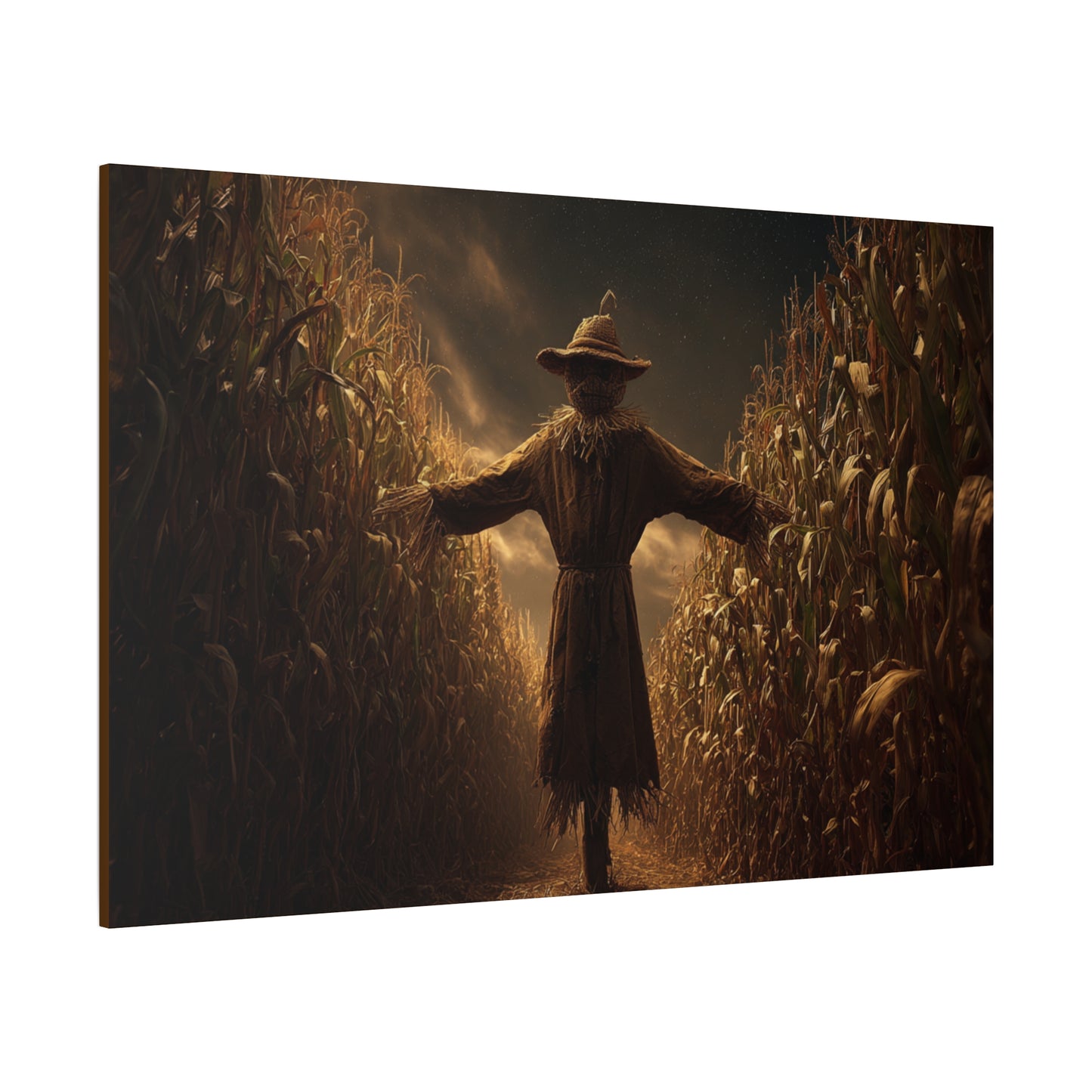 Canvas Print -  Scarecrow in Field - Wall Art Decor - Halloween