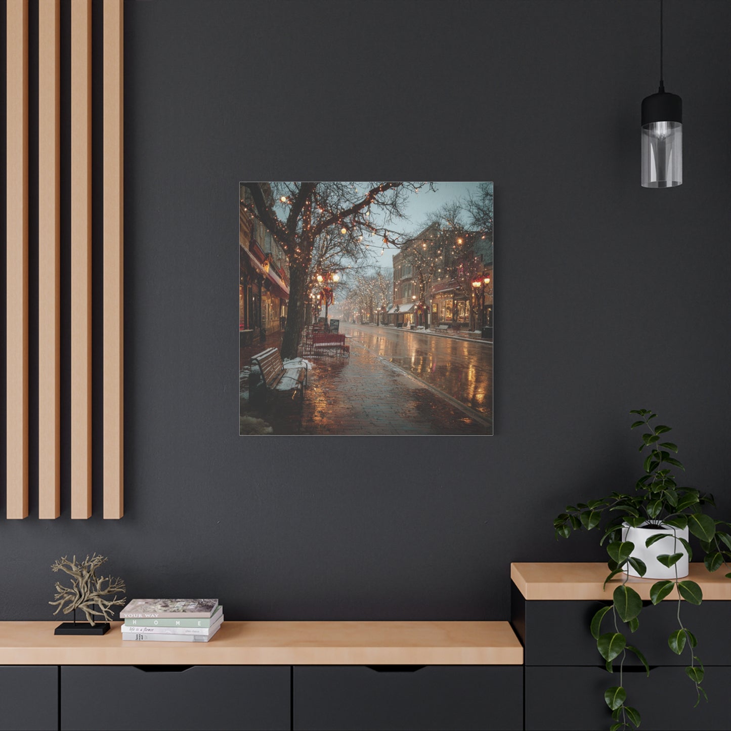 Cozy Winter Canvas Wall Art, Holiday Decor, Home Decoration, Gift for Her, Christmas Vibes, Seasonal Artwork