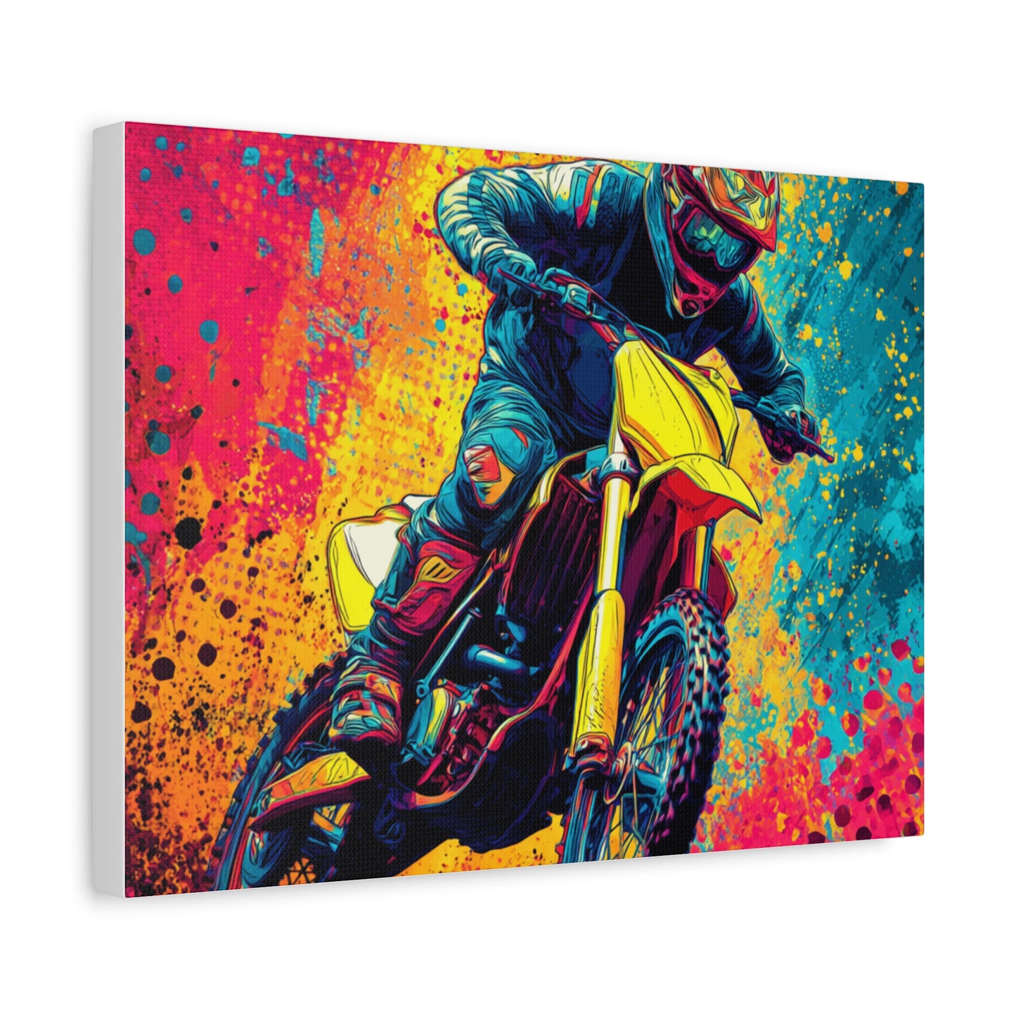 Vibrant Motocross Canvas Art, Perfect for Sports Enthusiasts, Wall Decor, Gift for Bikers, Home or Office Decoration