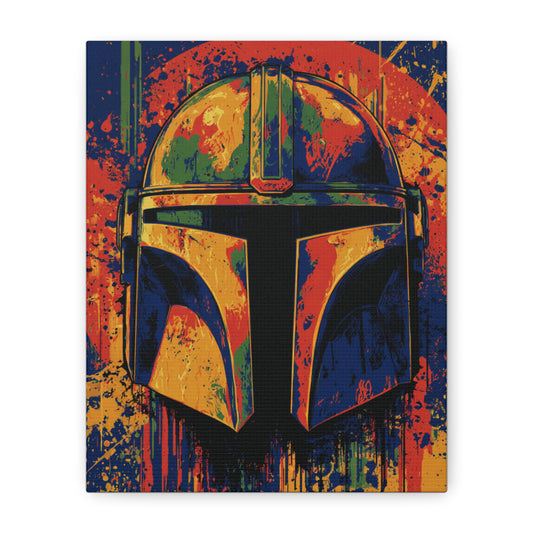Vibrant Canvas Art, Star Wars Decor, Bounty Hunter Wall Art, Colorful Home Decoration, Unique Gift Idea, Fan Artwork