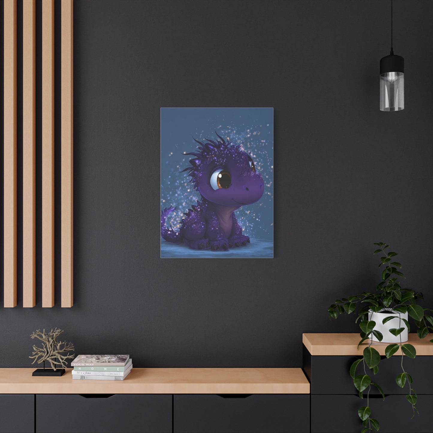 Whimsical Dragon Canvas Art, Cute Nursery Decor, Fantasy Wall Decor, Kids Room Art, Magical Home Gift, Birthday Gift