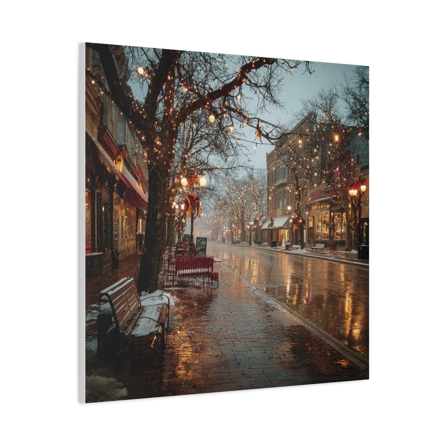 Cozy Winter Canvas Wall Art, Holiday Decor, Home Decoration, Gift for Her, Christmas Vibes, Seasonal Artwork