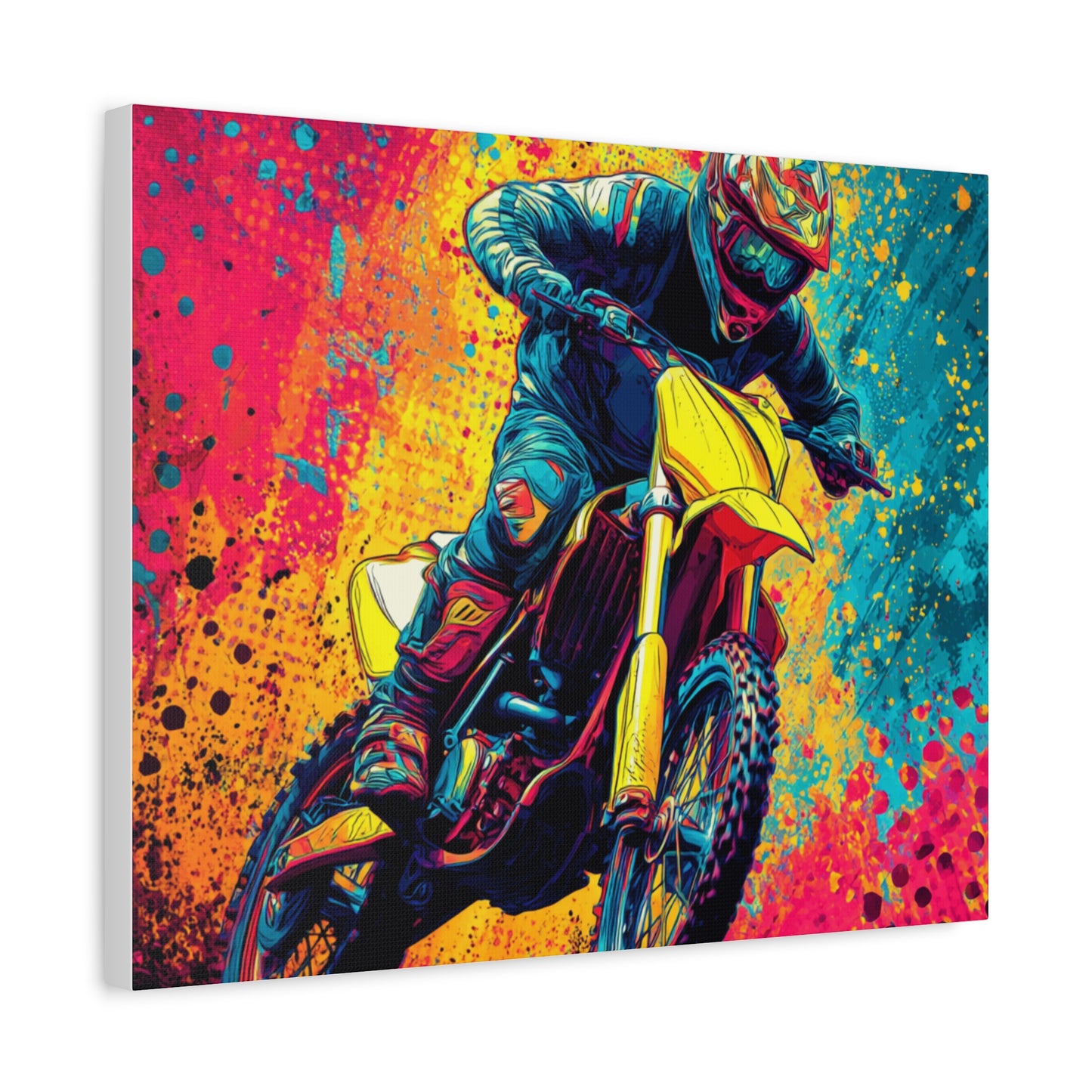 Vibrant Motocross Canvas Art, Perfect for Sports Enthusiasts, Wall Decor, Gift for Bikers, Home or Office Decoration