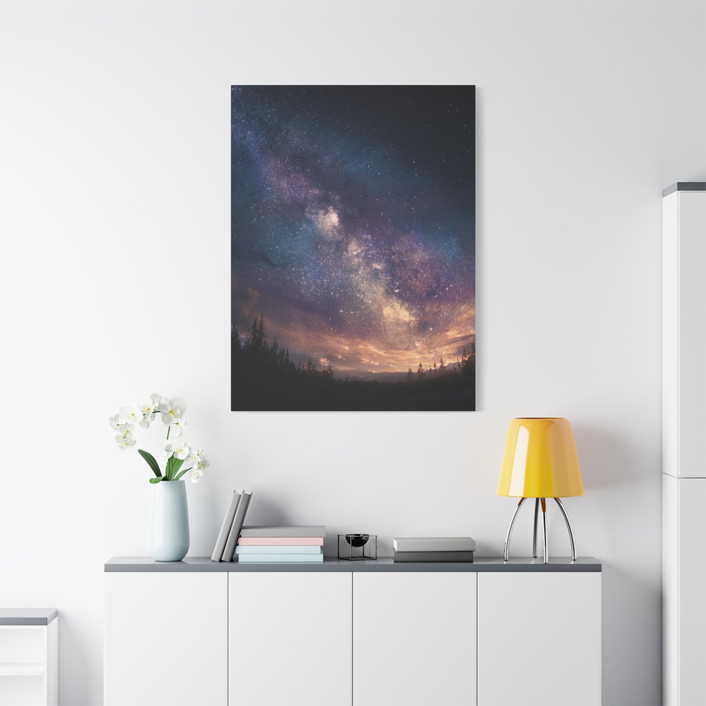 Galactic Night Matte Canvas Print, Cosmic Wall Art for Home Decor, Celestial Decor, Starry Night Art, Space Lover Gift, Bedroom Wall Art