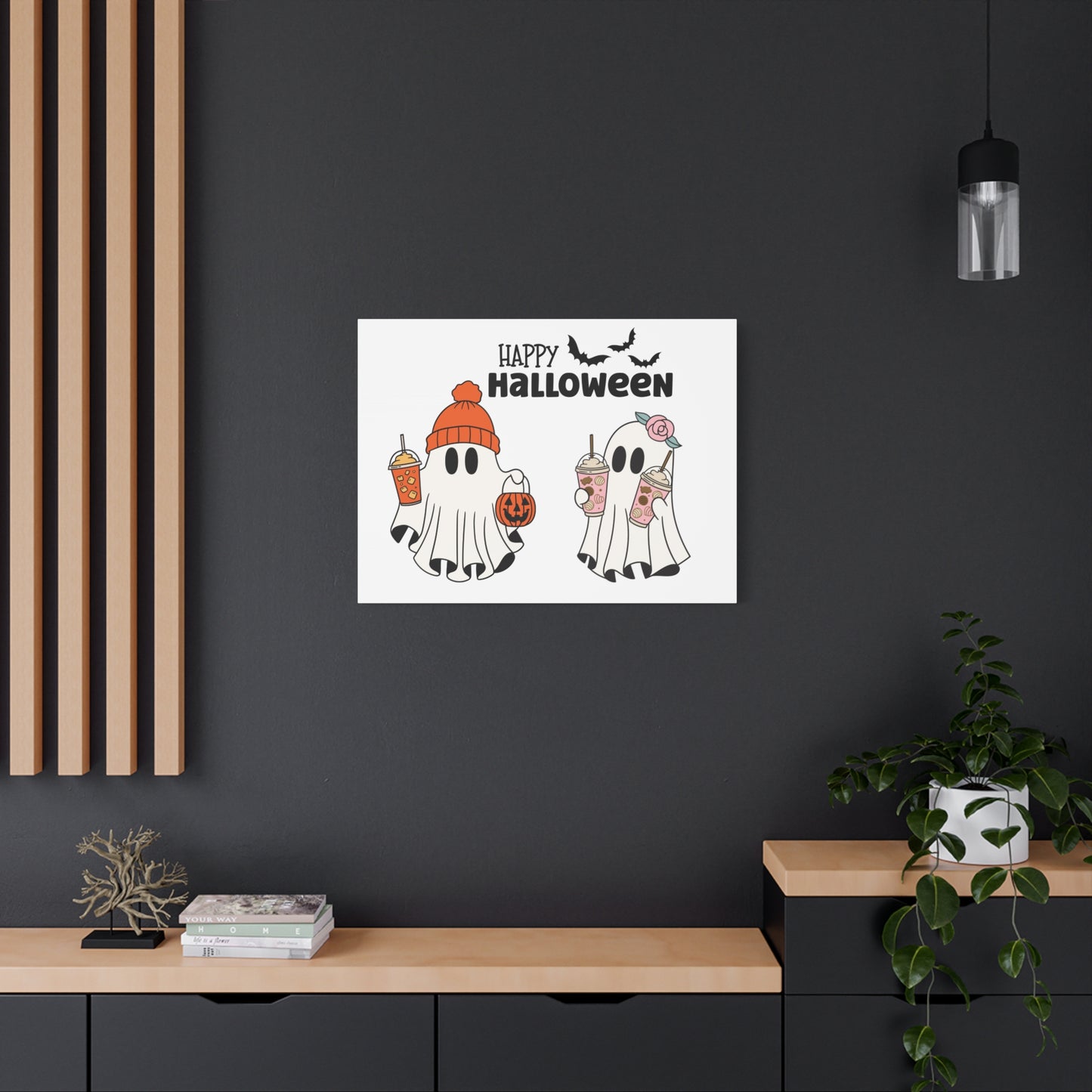 Canvas Print - Adorable Ghost Friends, Happy Halloween