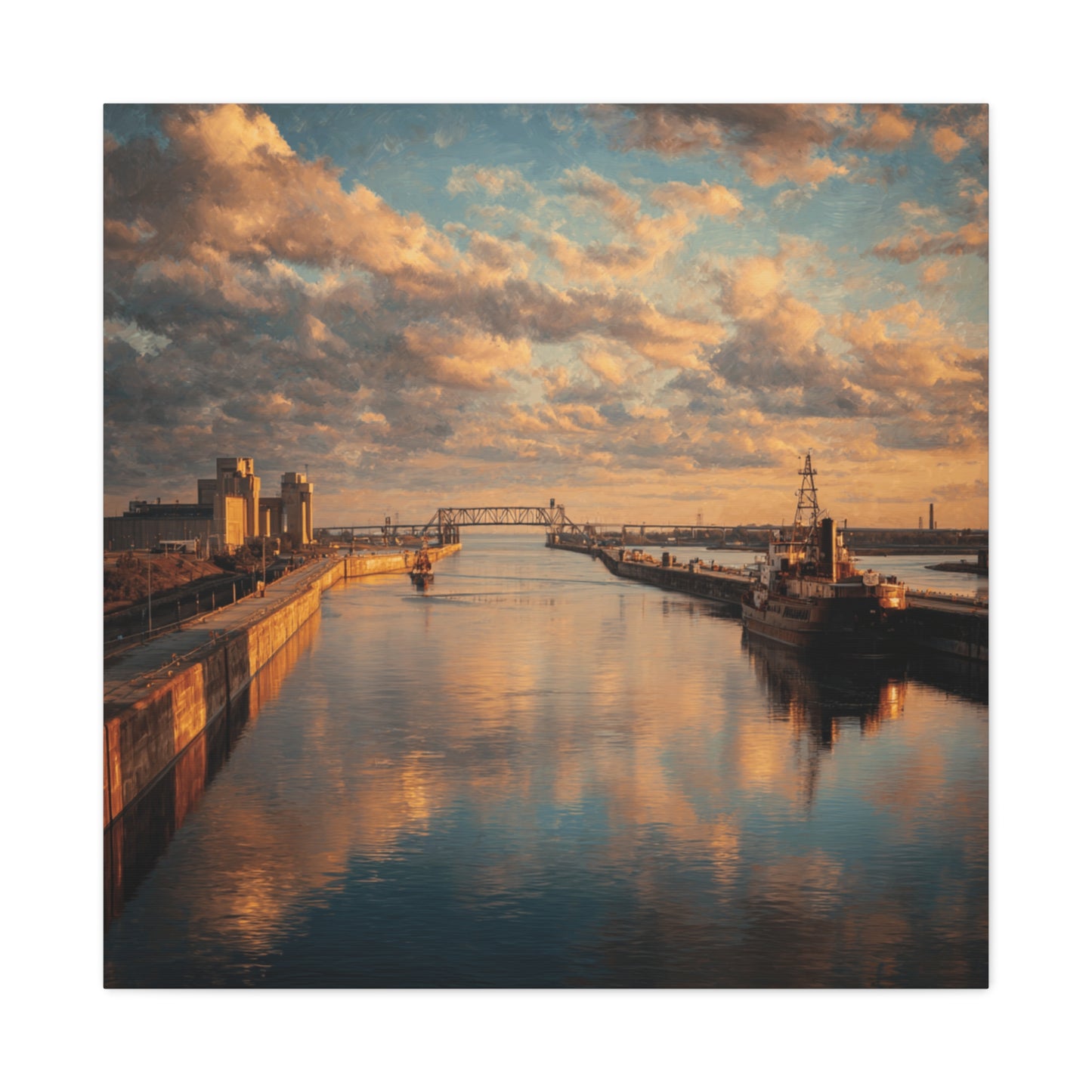 Stretched Canvas Wall Art, Serene River Reflection, Home Decor, Modern Aesthetic, Nature Photography, Gift Idea, Inspirational Decor