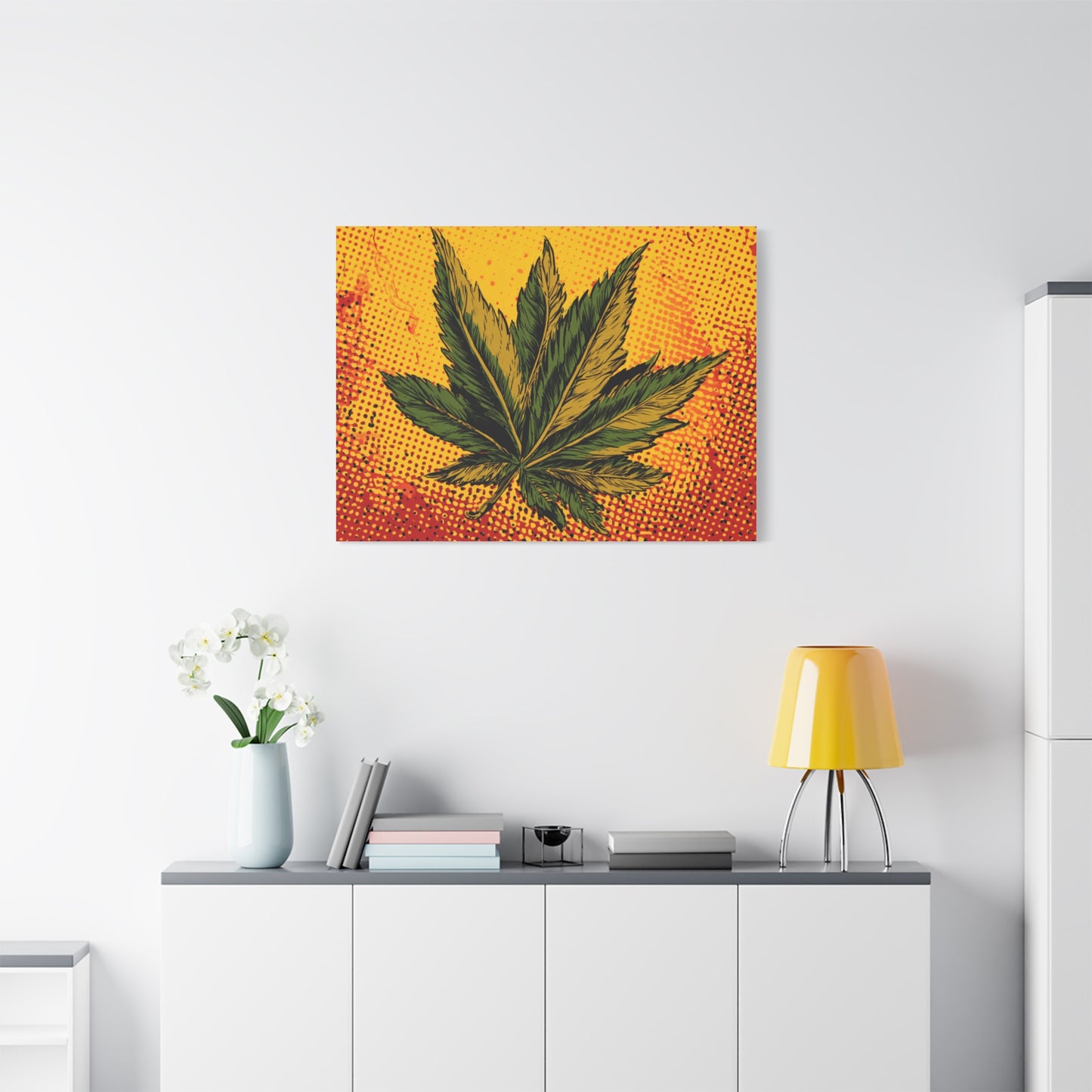 Canvas Print Pop Art Marijuana Leaf