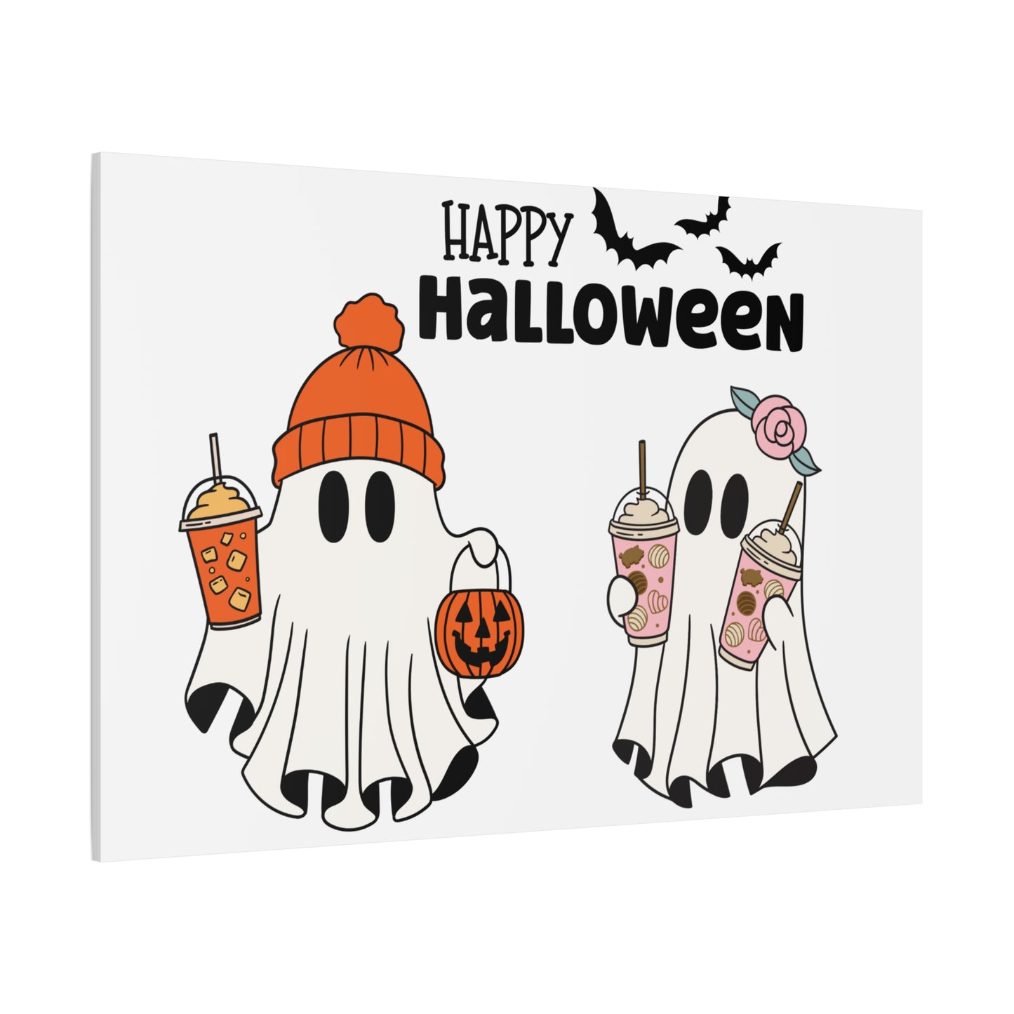 Canvas Print - Adorable Ghost Friends, Happy Halloween