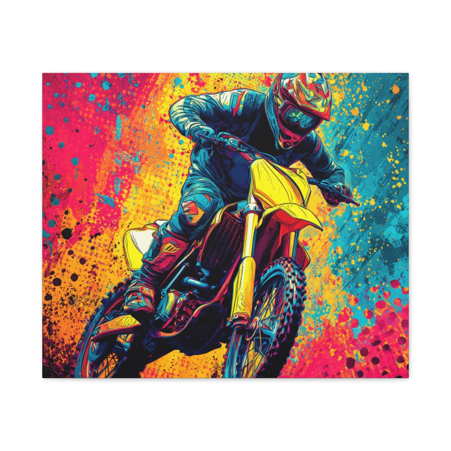 Vibrant Motocross Canvas Art, Perfect for Sports Enthusiasts, Wall Decor, Gift for Bikers, Home or Office Decoration