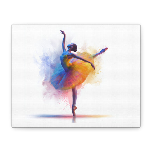 Vibrant Ballerina Canvas Art, Dancer Wall Decor, Ballet Gift, Colorful Print, Home Decoration, Dance Studio Art