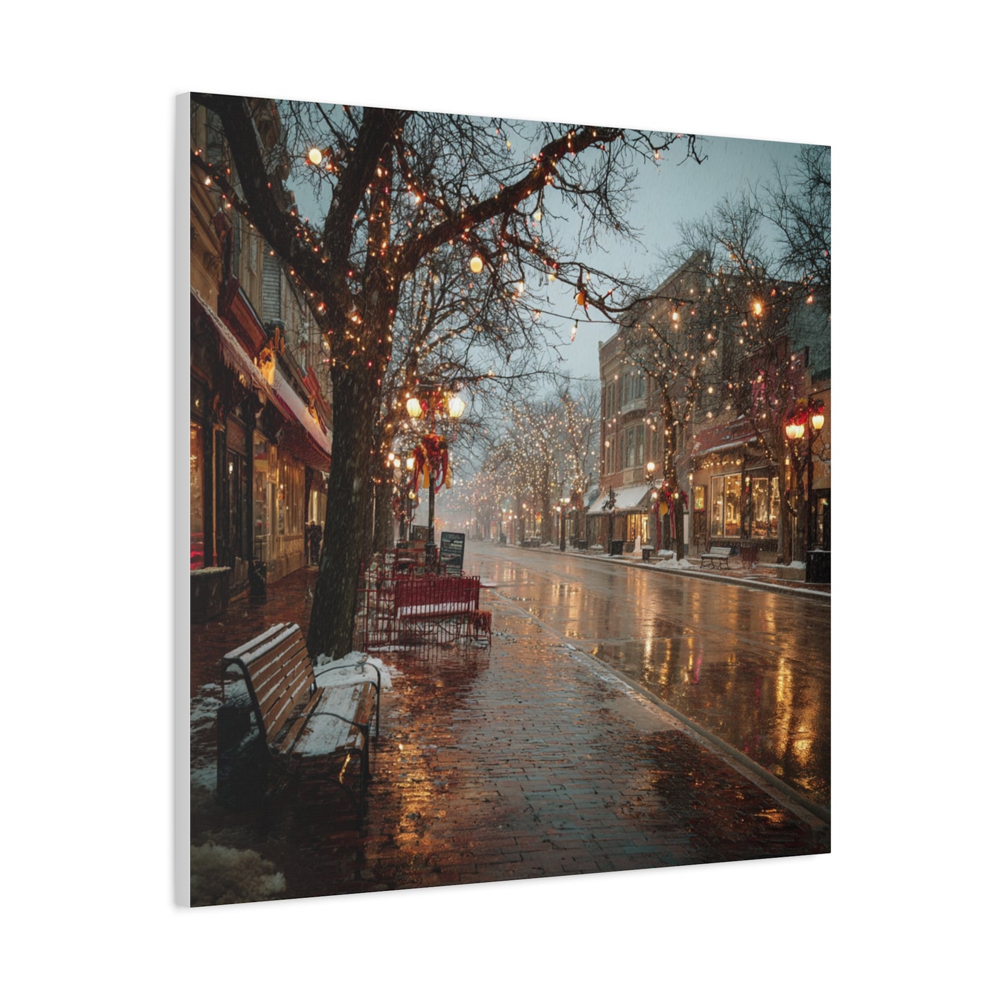 Cozy Winter Canvas Wall Art, Holiday Decor, Home Decoration, Gift for Her, Christmas Vibes, Seasonal Artwork