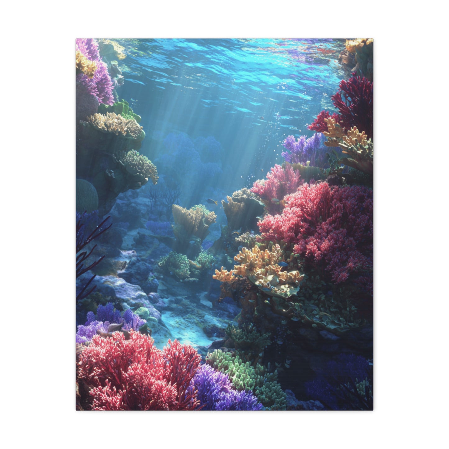 Vibrant Coral Reef Canvas Art, Underwater Decor, Ocean Wall Art, Beach House Decor, Gift for Ocean Lovers