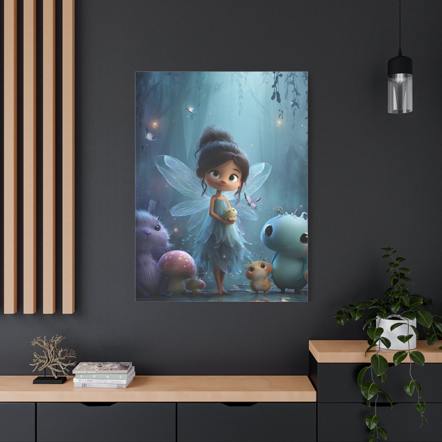 Whimsical Fairy Canvas Art Print, Enchanted Decor for Kids' Rooms, Fantasy Wall Art, Magical Gift for Birthdays, Nursery Decoration