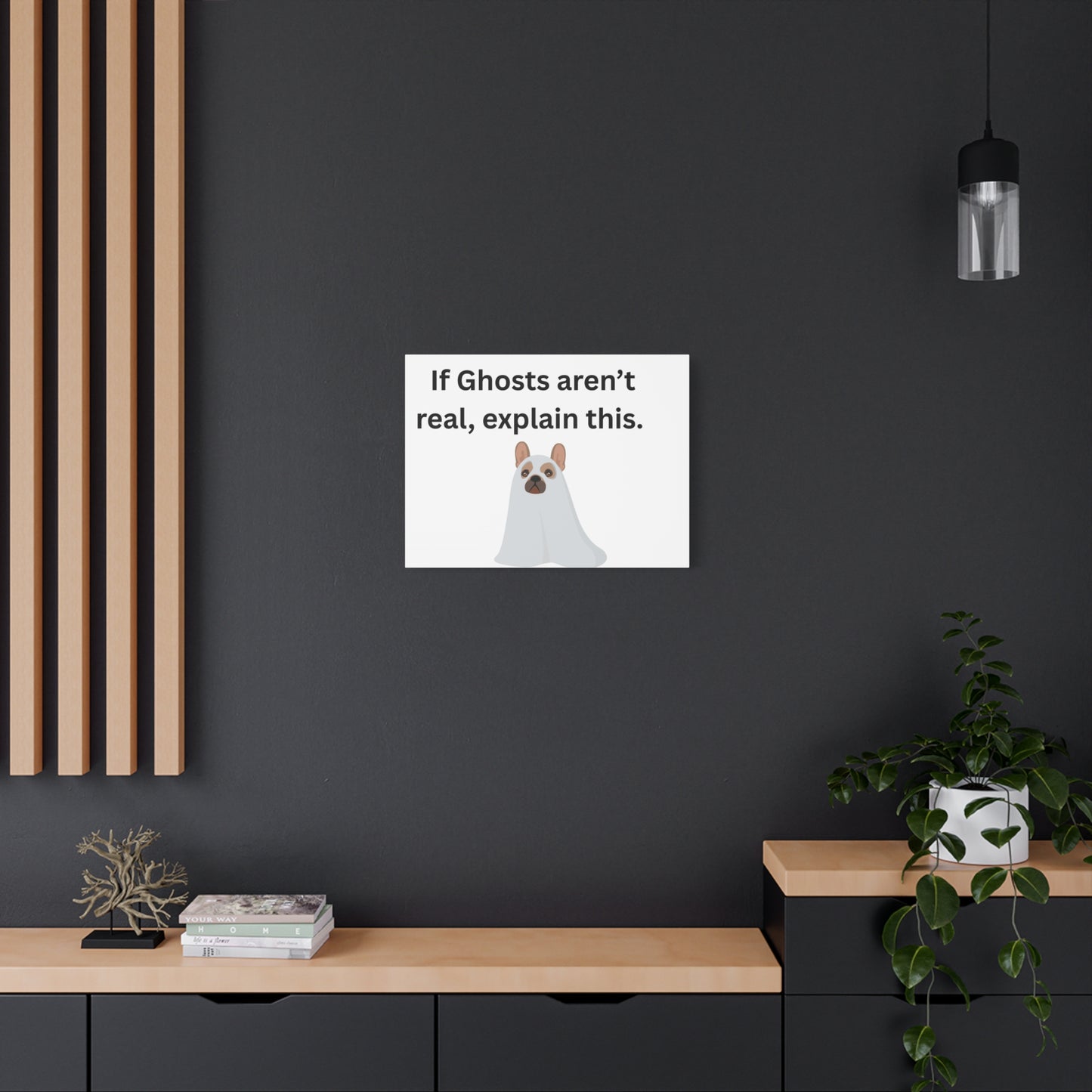 Funny Ghost Dog Canvas Art