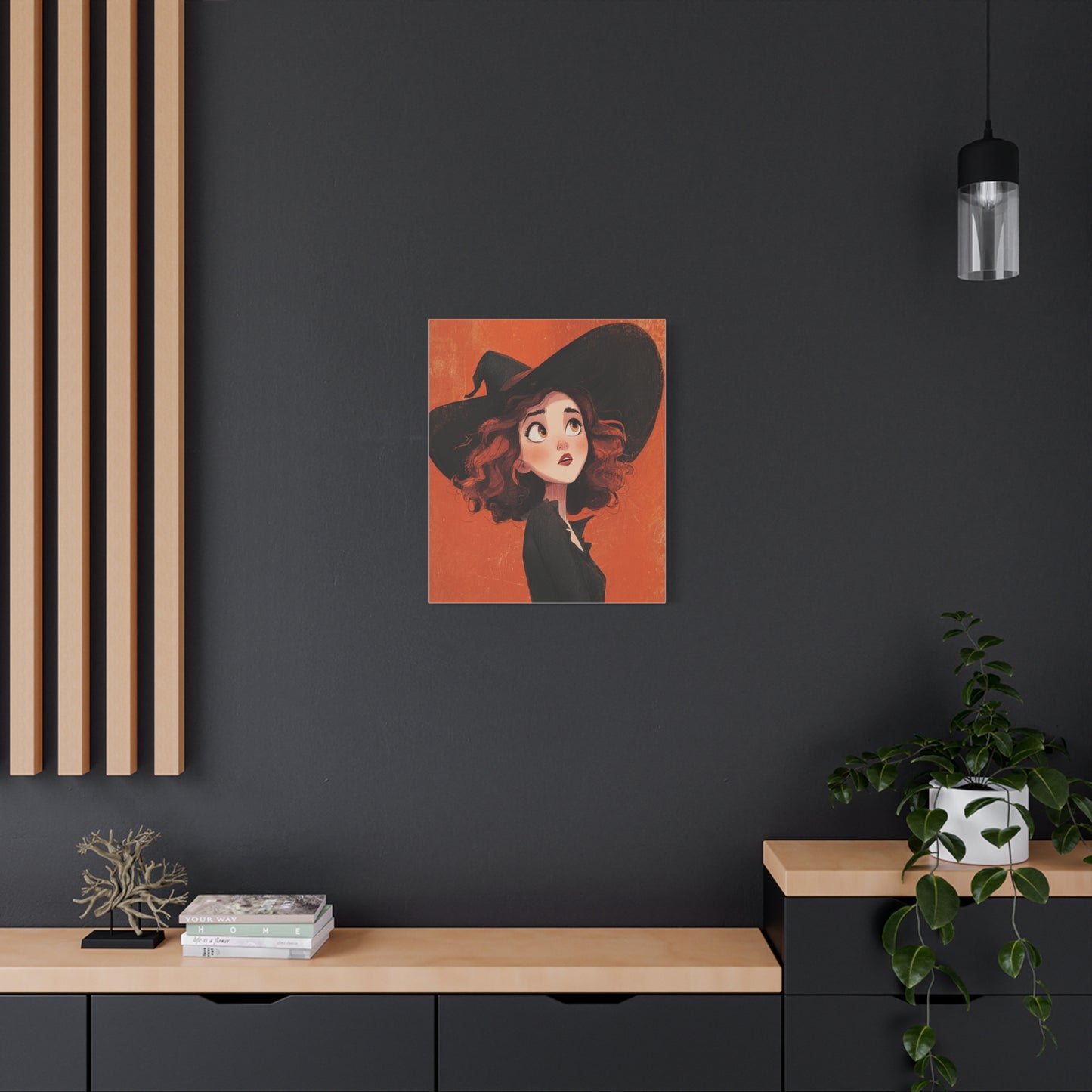 Whimsical Witch Canvas Print, Halloween Decor, Art for Home, Gift for Witches, Fall Wall Art, Magic Lover's Gift