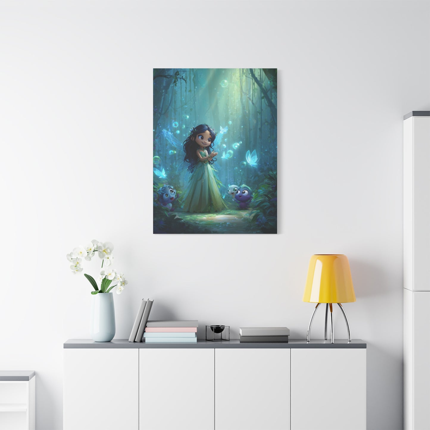 Whimsical Fairy Tale Canvas Wall Art, Enchanted Forest Decor, Fantasy Children's Room Wall Art, Magical Gift for Kids, Home Decor