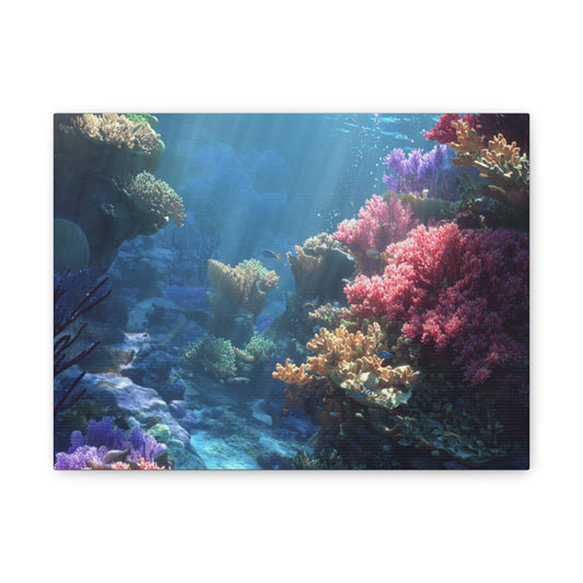 Vibrant Coral Reef Canvas Art, Underwater Decor, Ocean Wall Art, Beach House Decor, Gift for Ocean Lovers