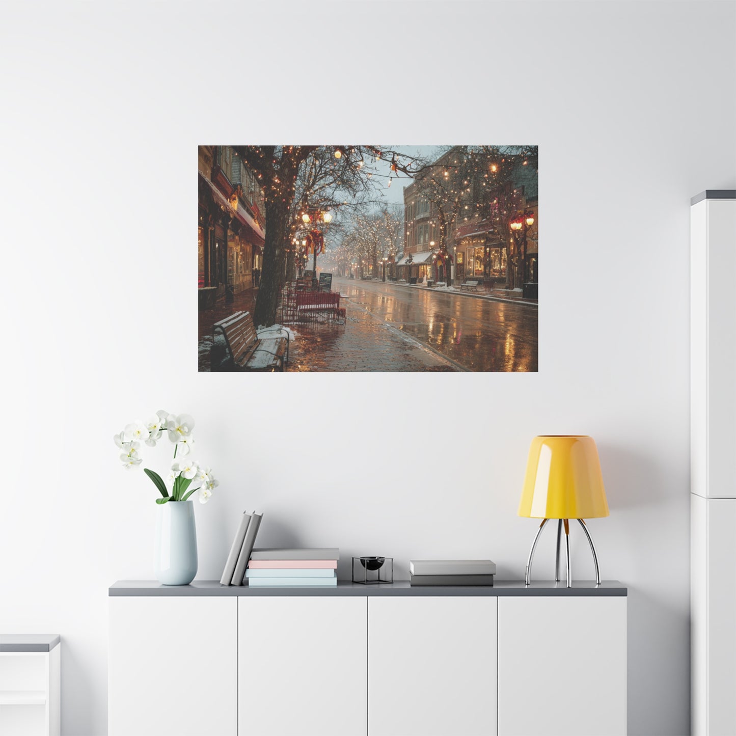 Cozy Winter Canvas Wall Art, Holiday Decor, Home Decoration, Gift for Her, Christmas Vibes, Seasonal Artwork