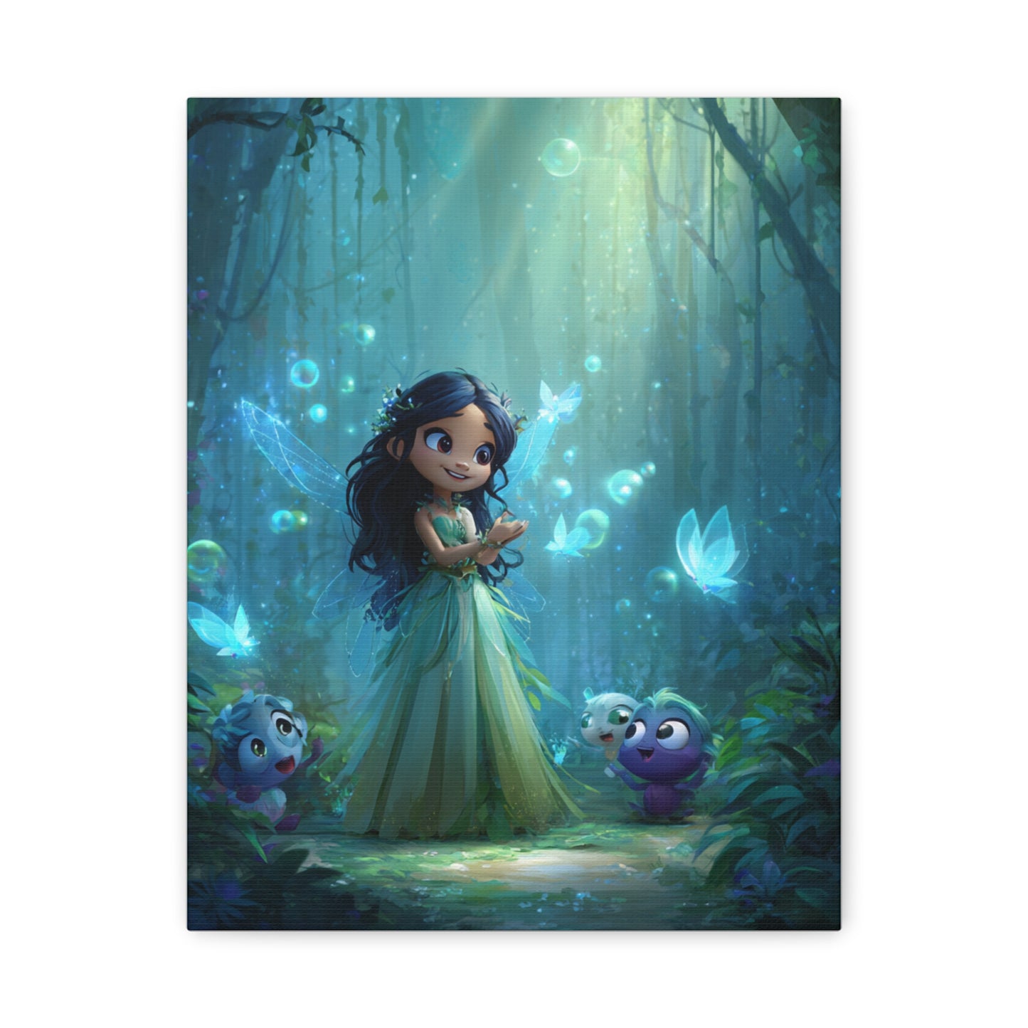 Whimsical Fairy Tale Canvas Wall Art, Enchanted Forest Decor, Fantasy Children's Room Wall Art, Magical Gift for Kids, Home Decor