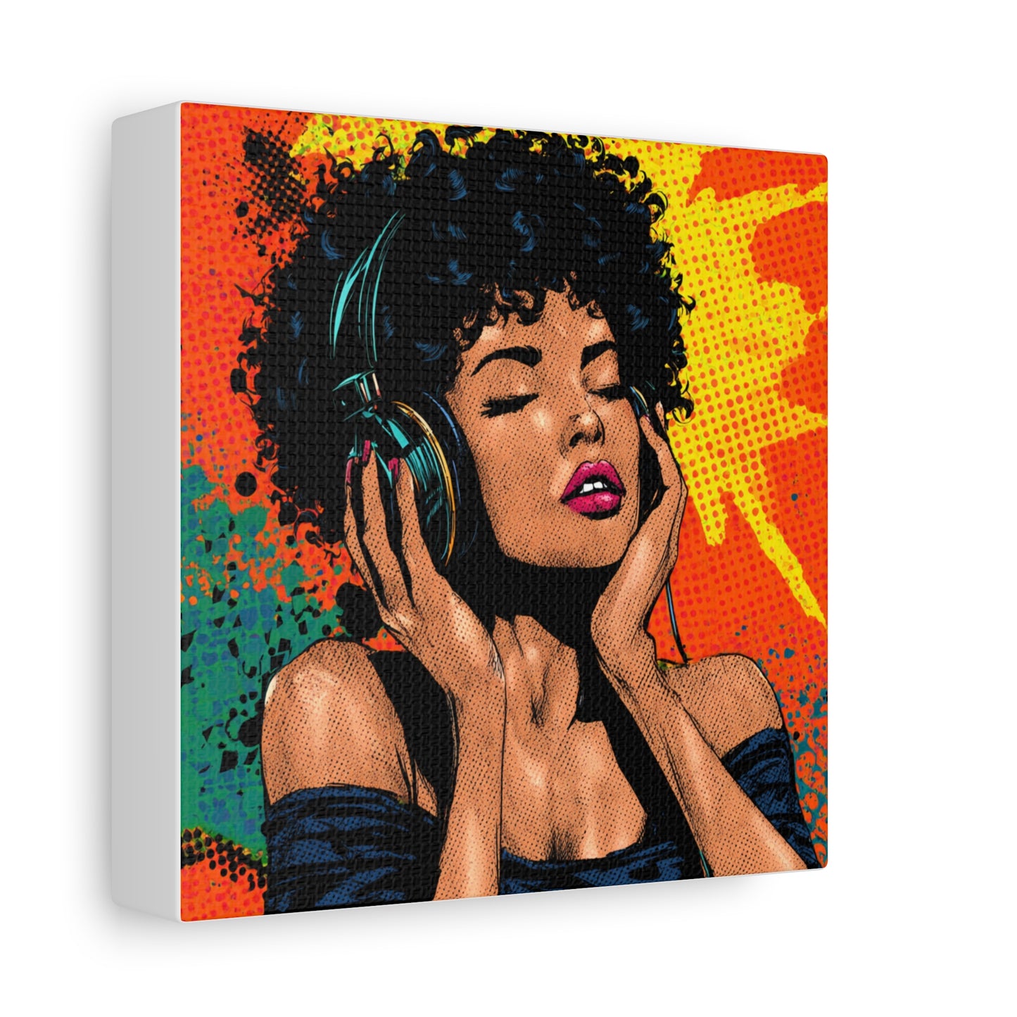 Vibrant Canvas Wall Art, Pop Art Painting, Music Lover