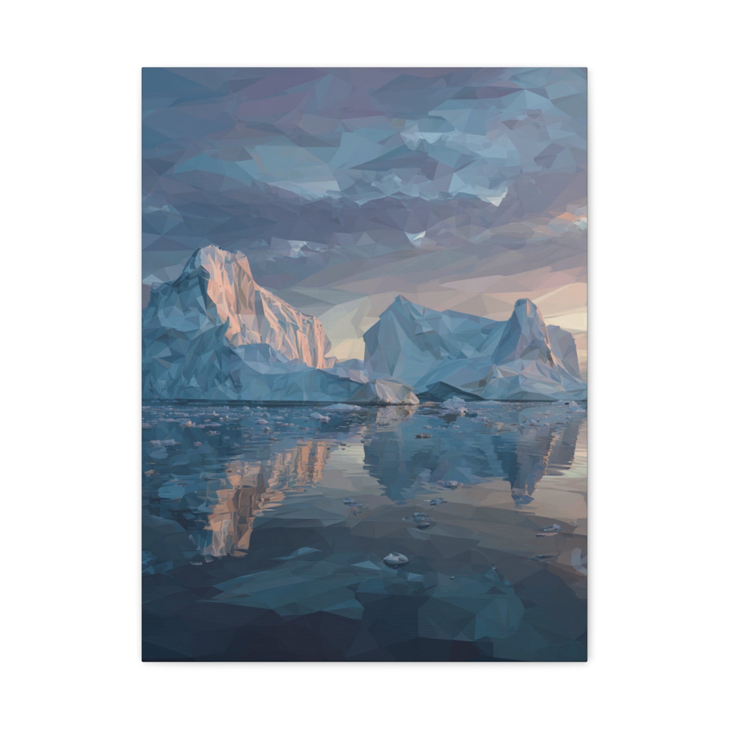 Stretched Canvas Art Print, Geometric Landscape Wall Decor, Minimalist Home Accent, Nature-Inspired Artwork, Unique Gift Idea