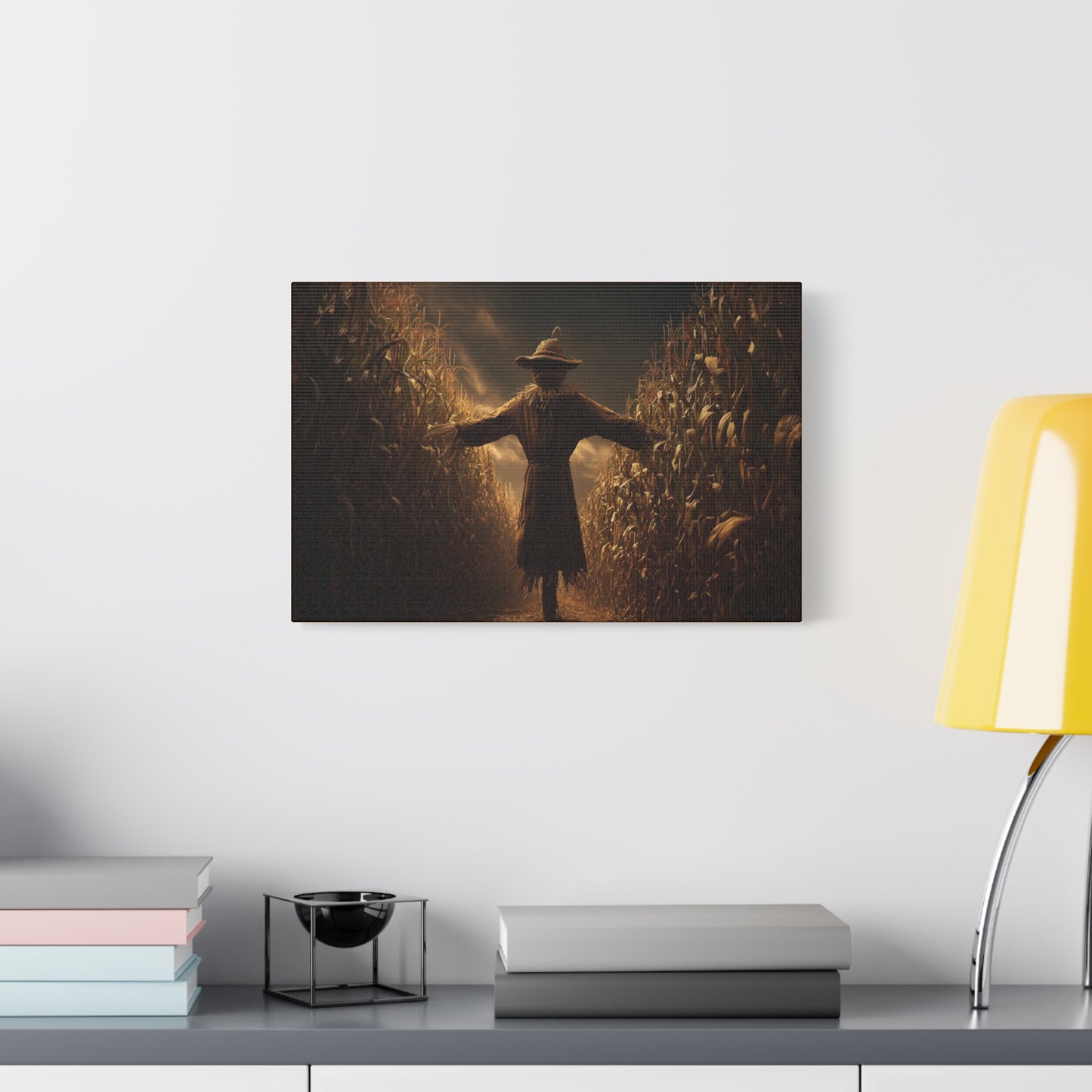 Canvas Print -  Scarecrow in Field - Wall Art Decor - Halloween
