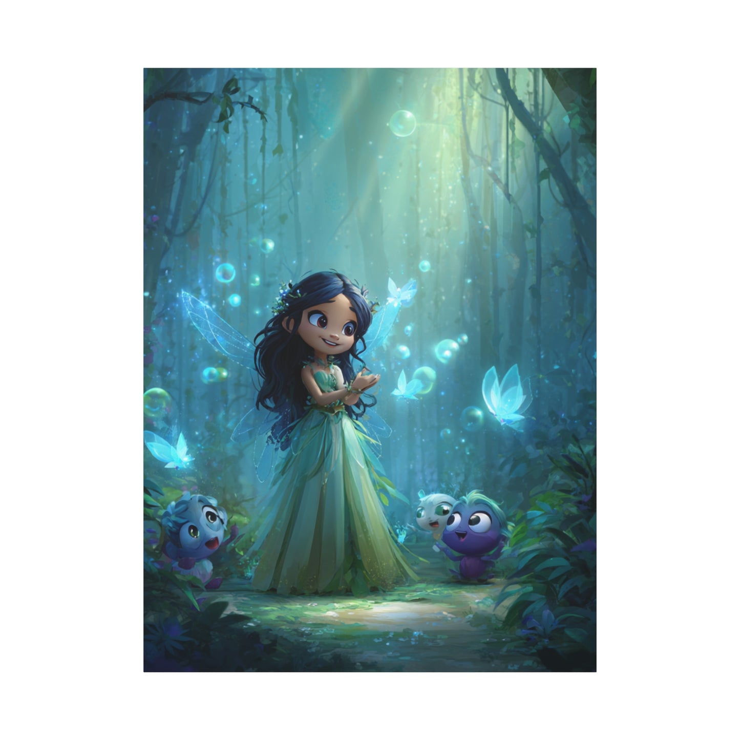 Whimsical Fairy Tale Canvas Wall Art, Enchanted Forest Decor, Fantasy Children's Room Wall Art, Magical Gift for Kids, Home Decor