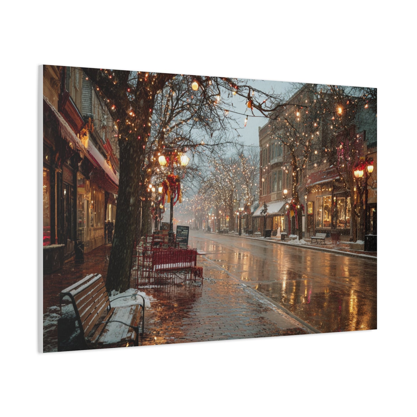 Cozy Winter Canvas Wall Art, Holiday Decor, Home Decoration, Gift for Her, Christmas Vibes, Seasonal Artwork