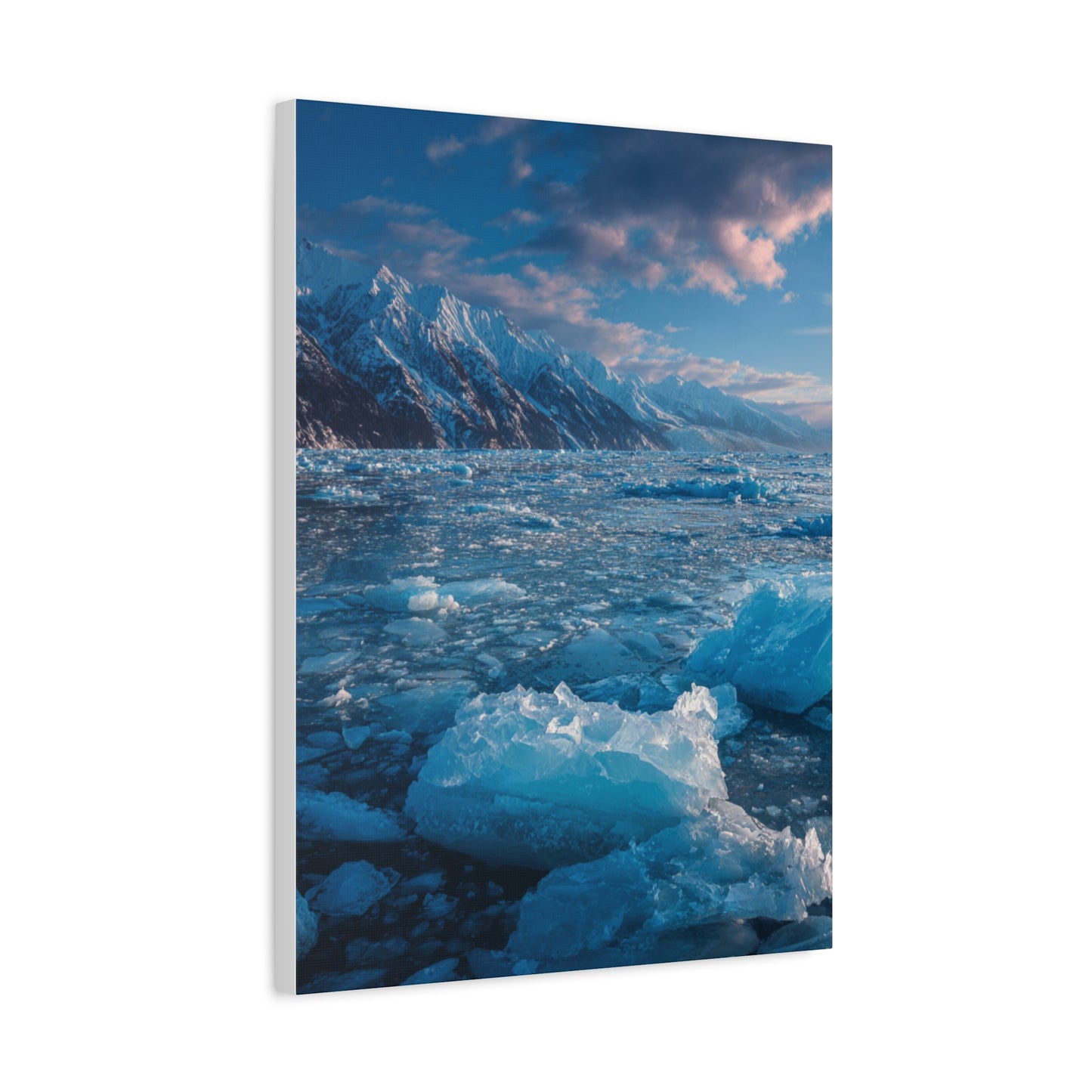 Serene Blue Glacier Canvas Wall Art, Landscape Decor, Home Serenity, Nature Prints for Living Room, Office, Gift Ideas
