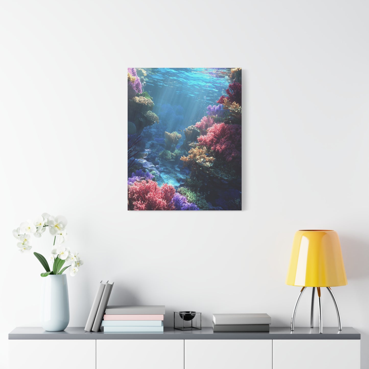Vibrant Coral Reef Canvas Art, Underwater Decor, Ocean Wall Art, Beach House Decor, Gift for Ocean Lovers