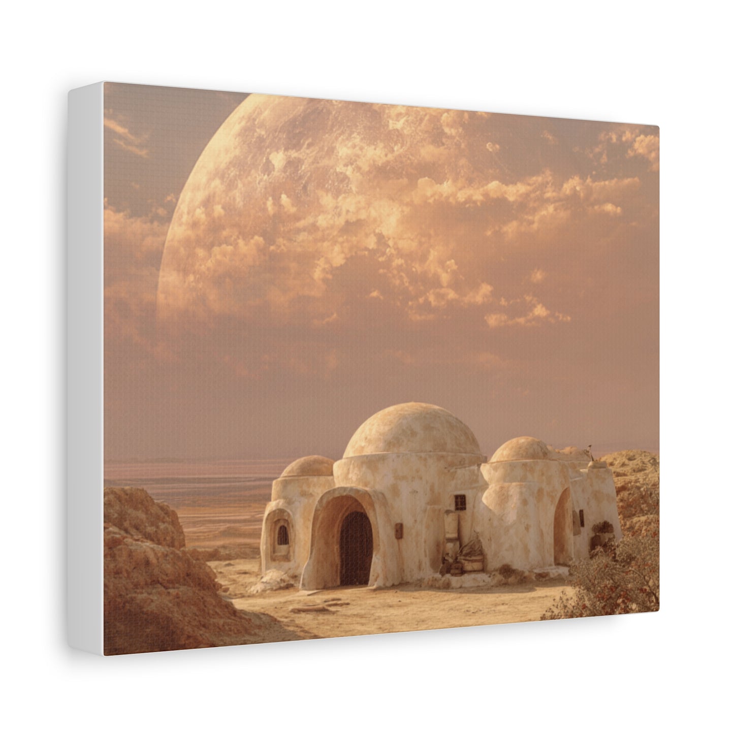 Stretched Canvas Art Print, Matte Wall Decor, Desert Landscape, Home Office Art, Gift for Art Lovers, Space Decor, Unique Wall Art
