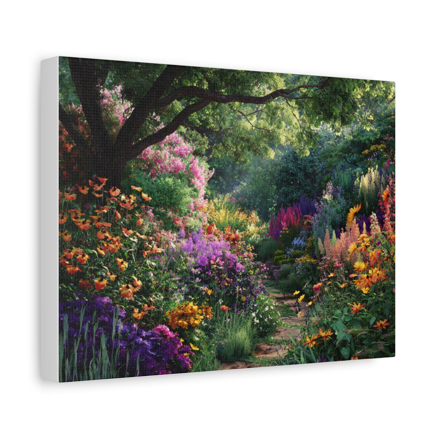 Vibrant Garden Canvas Art, Nature Wall Decor, Floral Home Accent, Landscape Print, Botanical Artwork for Any Room