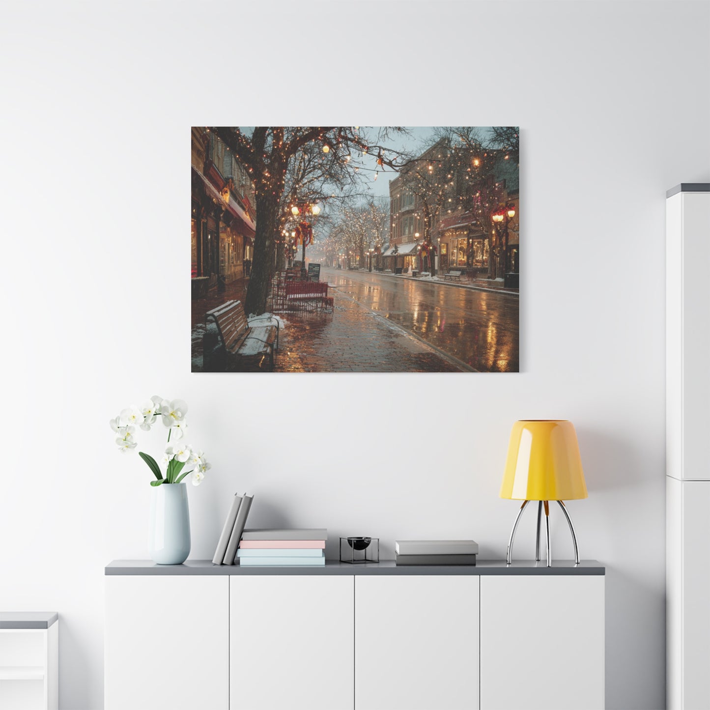 Cozy Winter Canvas Wall Art, Holiday Decor, Home Decoration, Gift for Her, Christmas Vibes, Seasonal Artwork