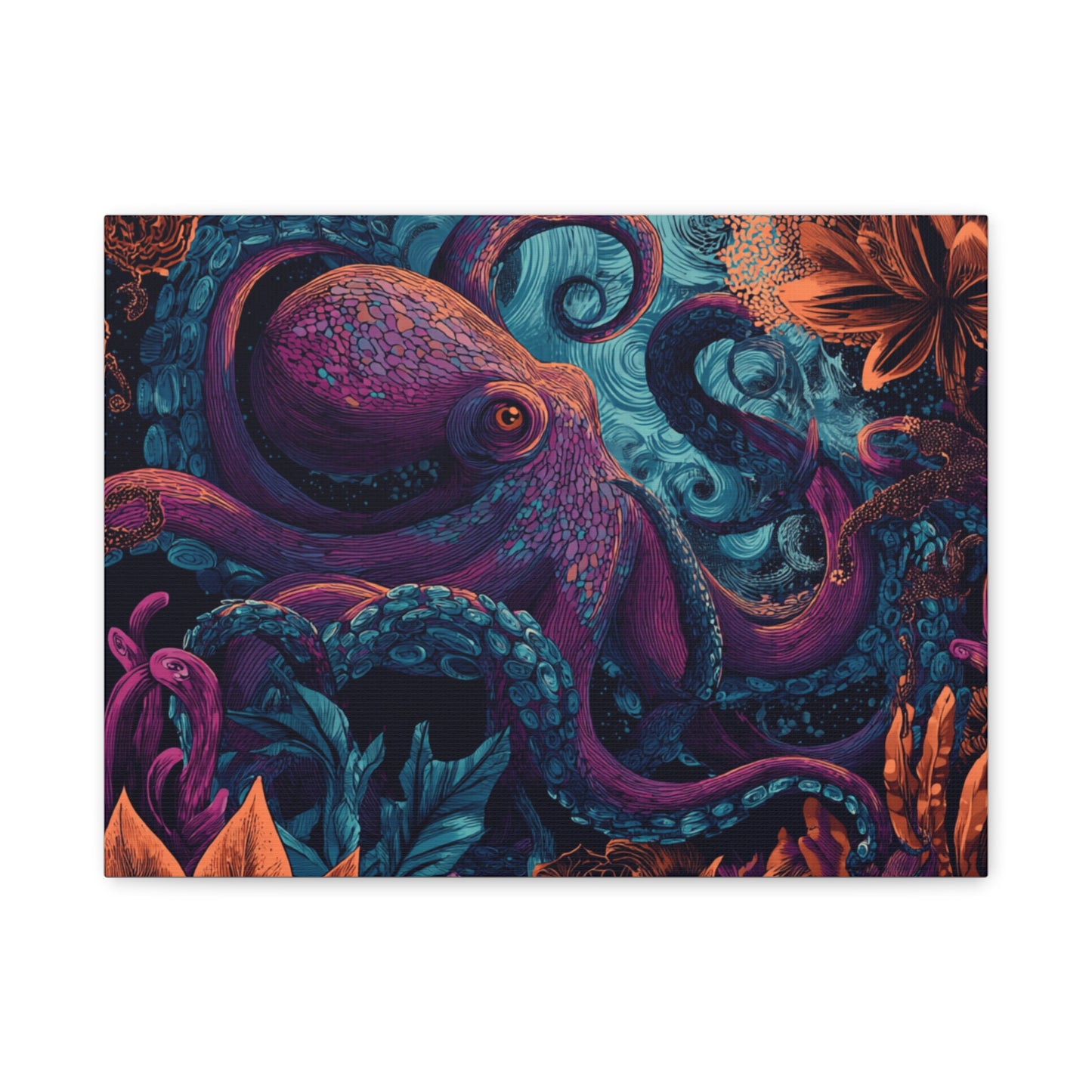 Canvas Wall Art - Colorful Pop Art Style Octopus