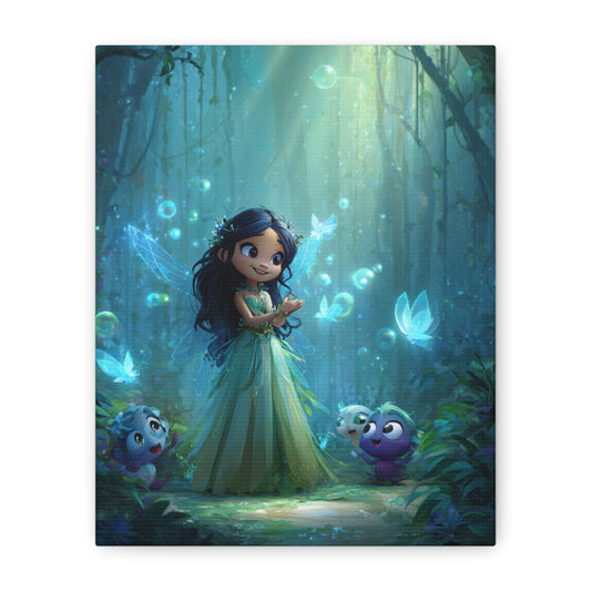 Whimsical Fairy Tale Canvas Wall Art, Enchanted Forest Decor, Fantasy Children's Room Wall Art, Magical Gift for Kids, Home Decor
