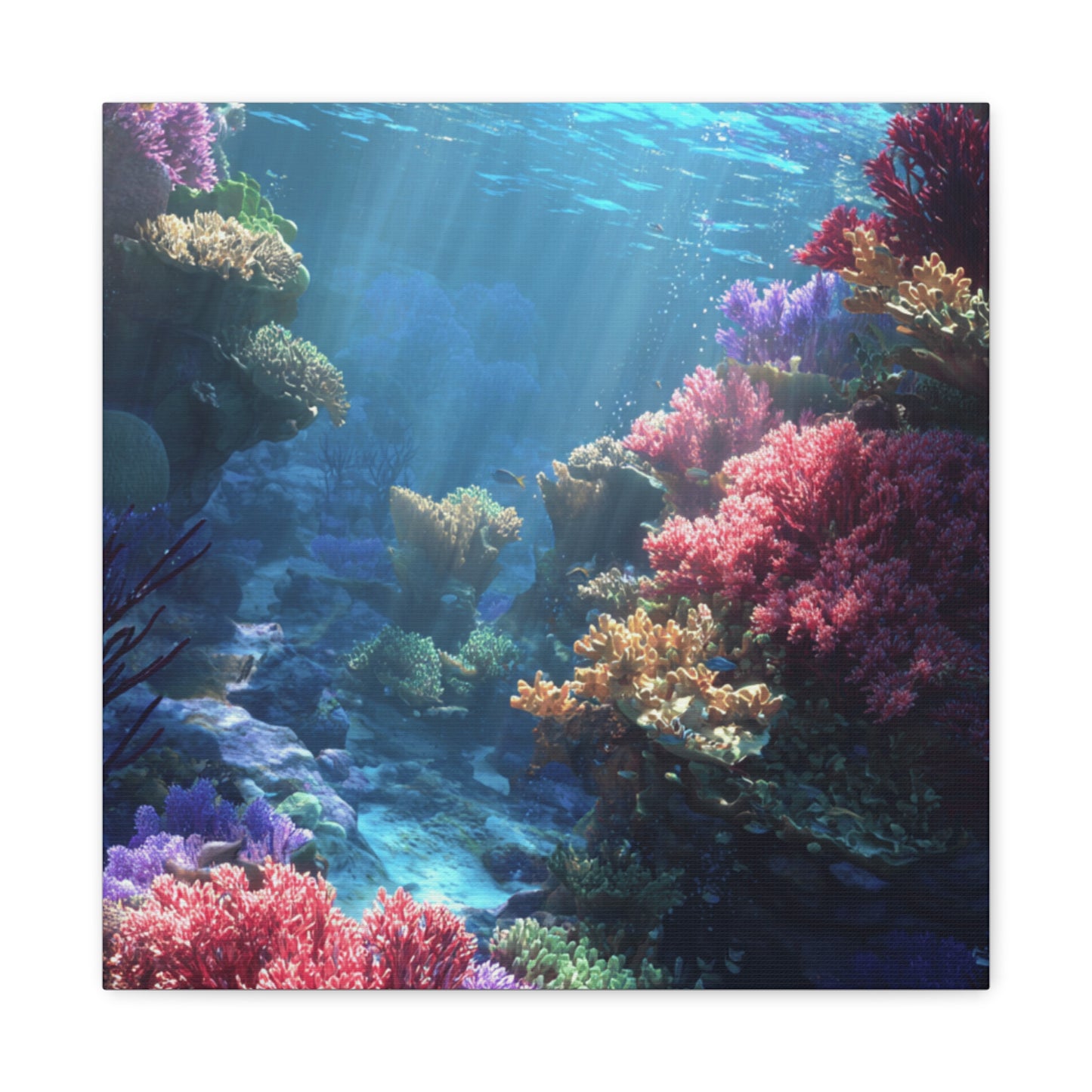 Vibrant Coral Reef Canvas Art, Underwater Decor, Ocean Wall Art, Beach House Decor, Gift for Ocean Lovers