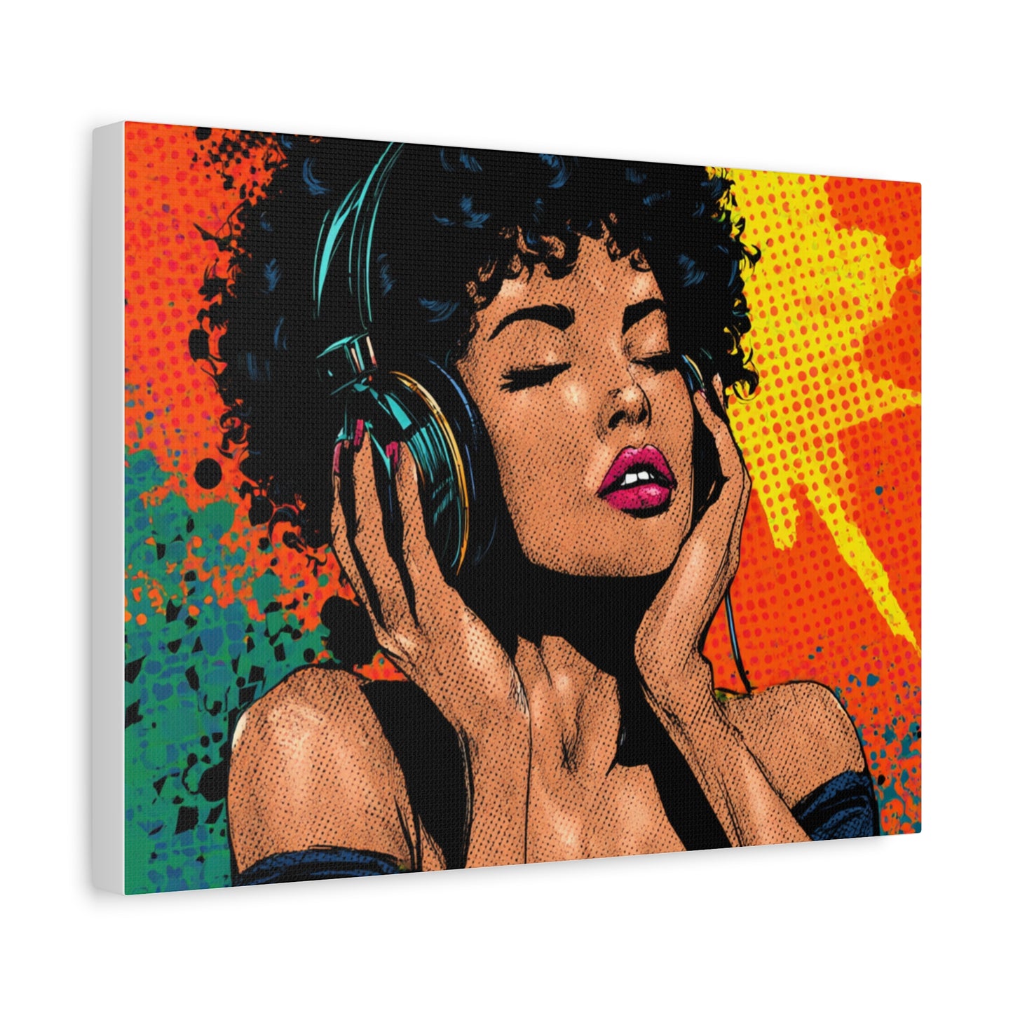 Vibrant Canvas Wall Art, Pop Art Painting, Music Lover