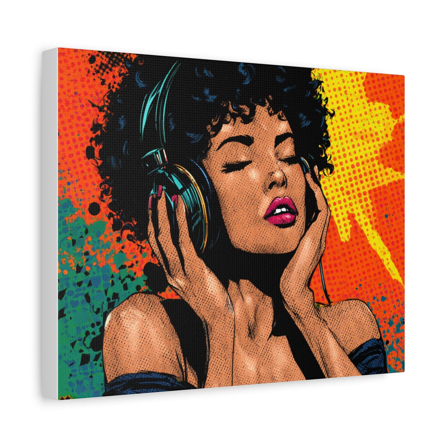 Vibrant Canvas Wall Art, Pop Art Painting, Music Lover