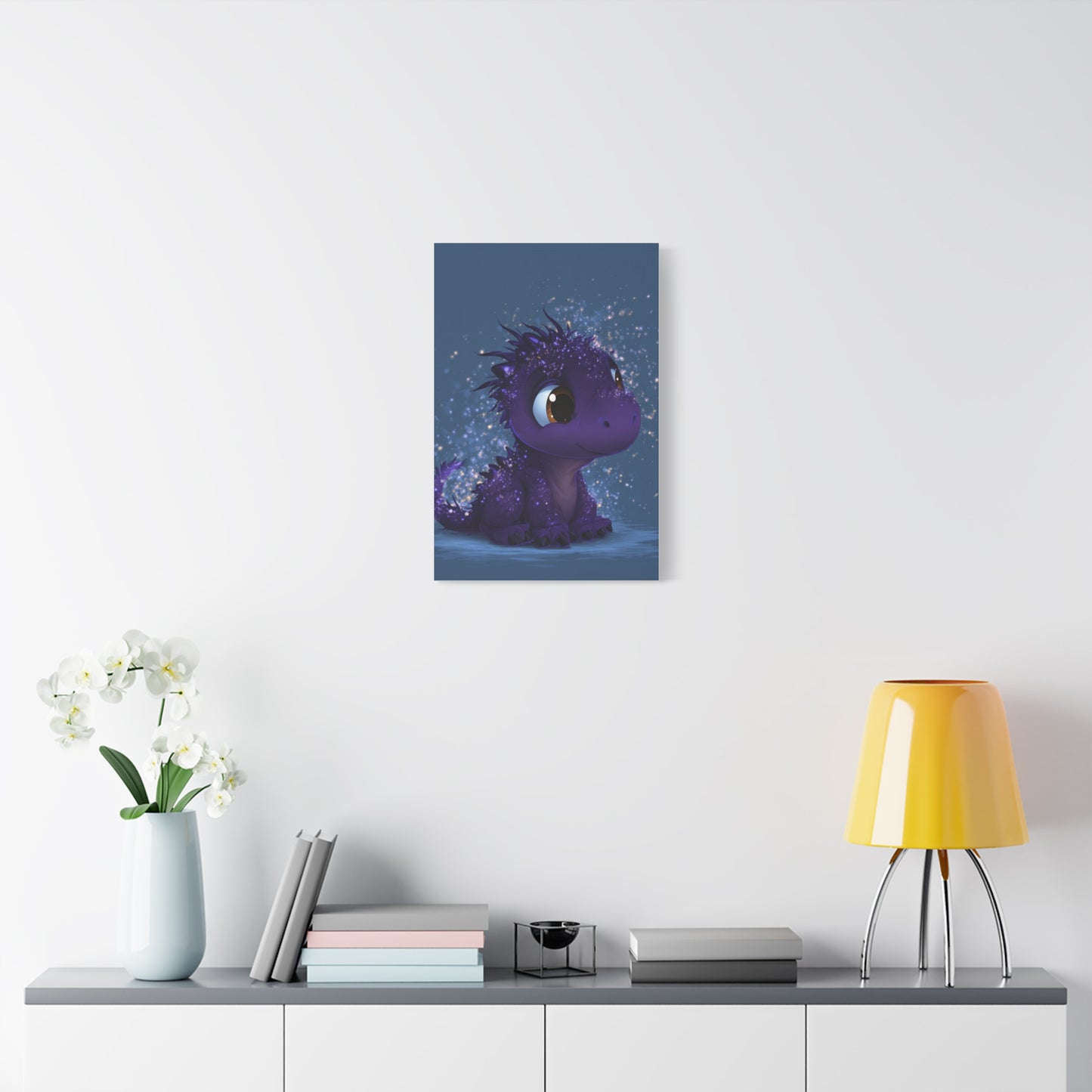 Whimsical Dragon Canvas Art, Cute Nursery Decor, Fantasy Wall Decor, Kids Room Art, Magical Home Gift, Birthday Gift