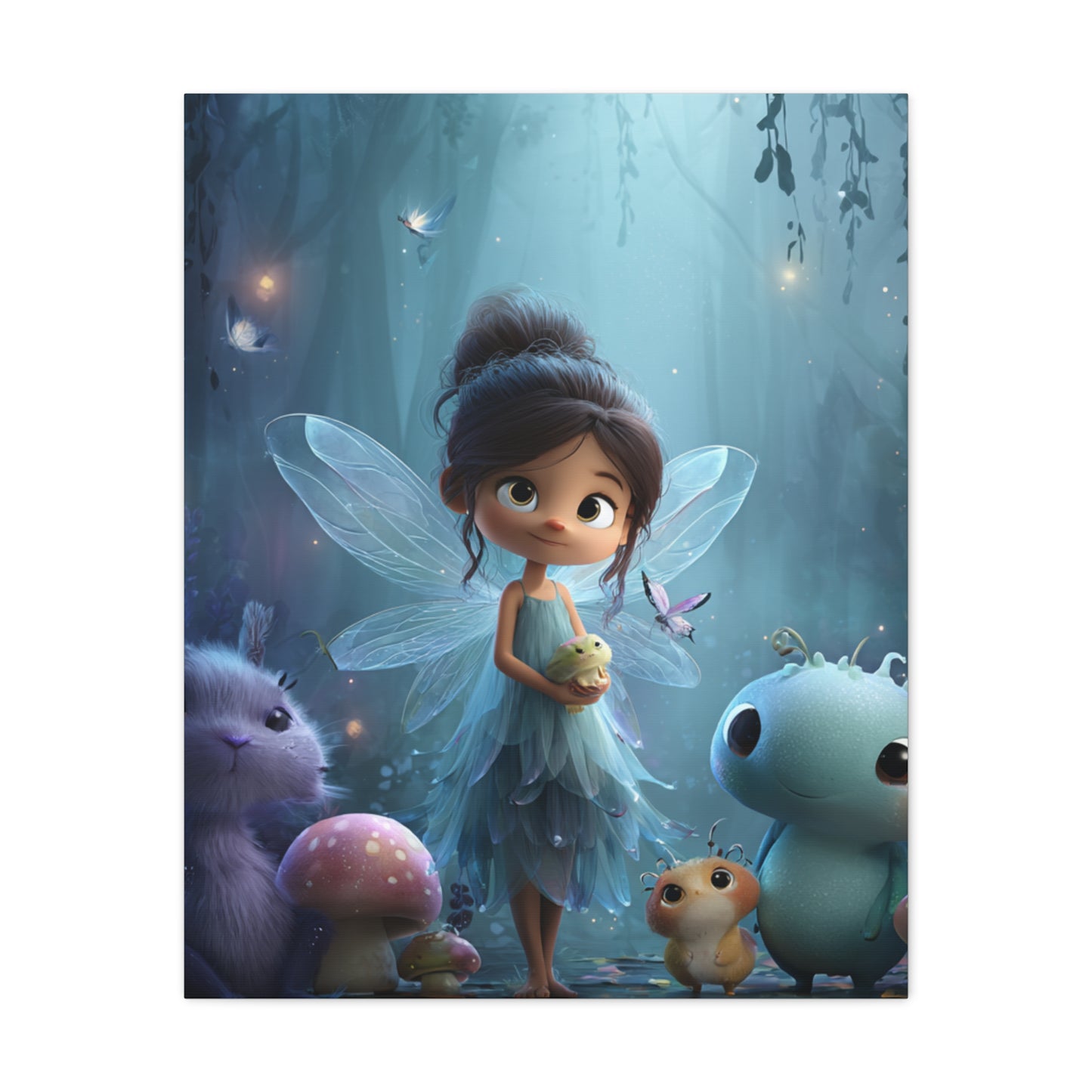 Whimsical Fairy Canvas Art Print, Enchanted Decor for Kids' Rooms, Fantasy Wall Art, Magical Gift for Birthdays, Nursery Decoration
