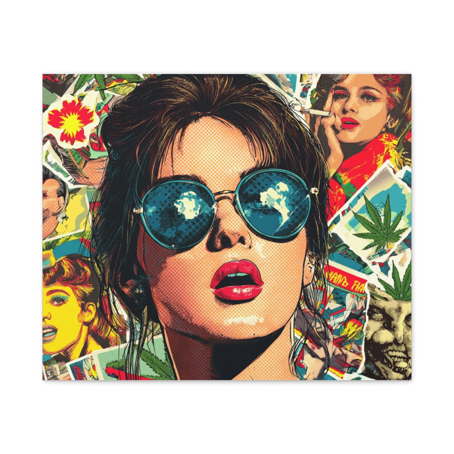 Canvas Art Print: Pop Art Woman 420 Colorful Vivid