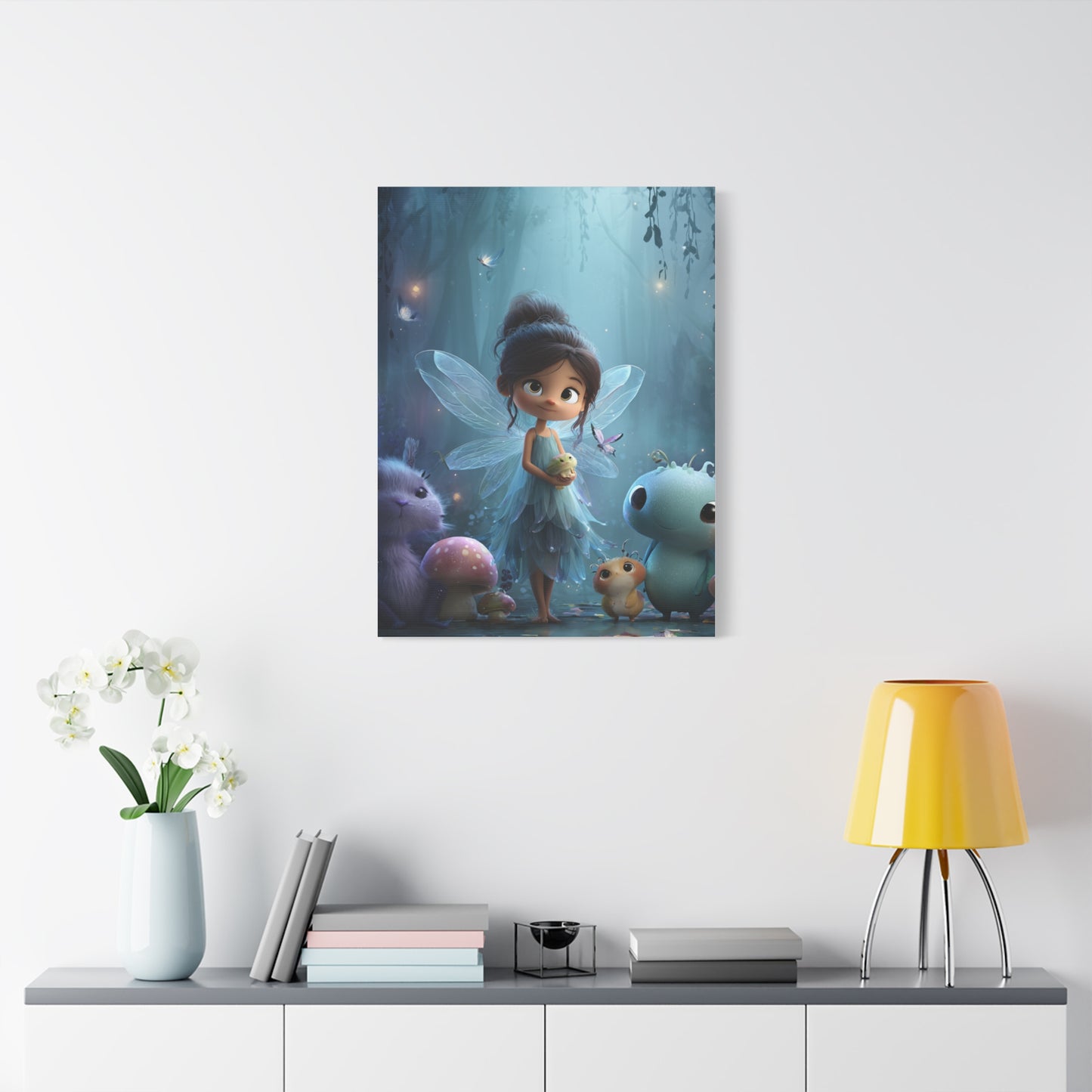 Whimsical Fairy Canvas Art Print, Enchanted Decor for Kids' Rooms, Fantasy Wall Art, Magical Gift for Birthdays, Nursery Decoration