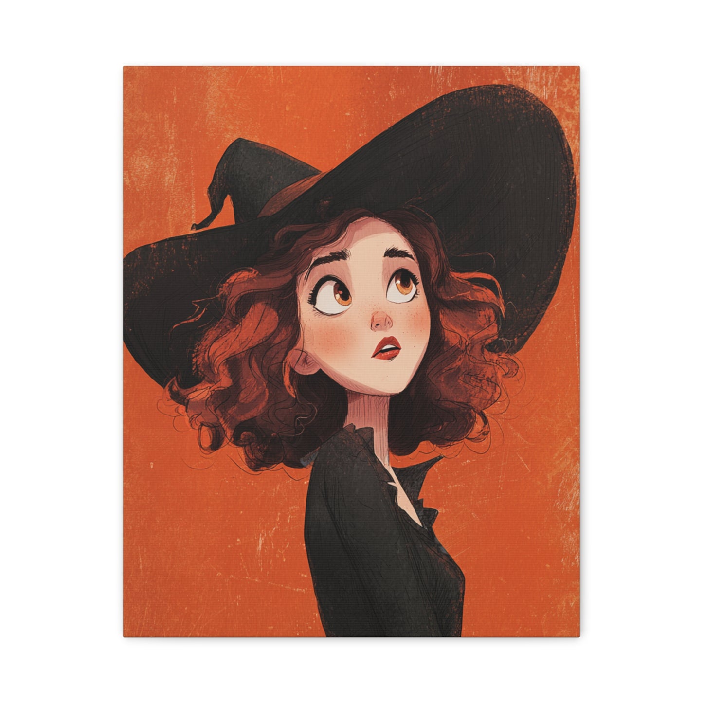 Whimsical Witch Canvas Print, Halloween Decor, Art for Home, Gift for Witches, Fall Wall Art, Magic Lover's Gift