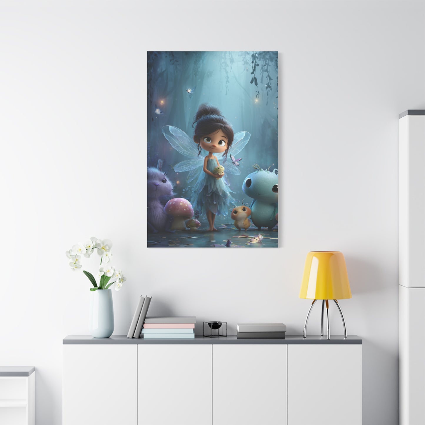 Whimsical Fairy Canvas Art Print, Enchanted Decor for Kids' Rooms, Fantasy Wall Art, Magical Gift for Birthdays, Nursery Decoration