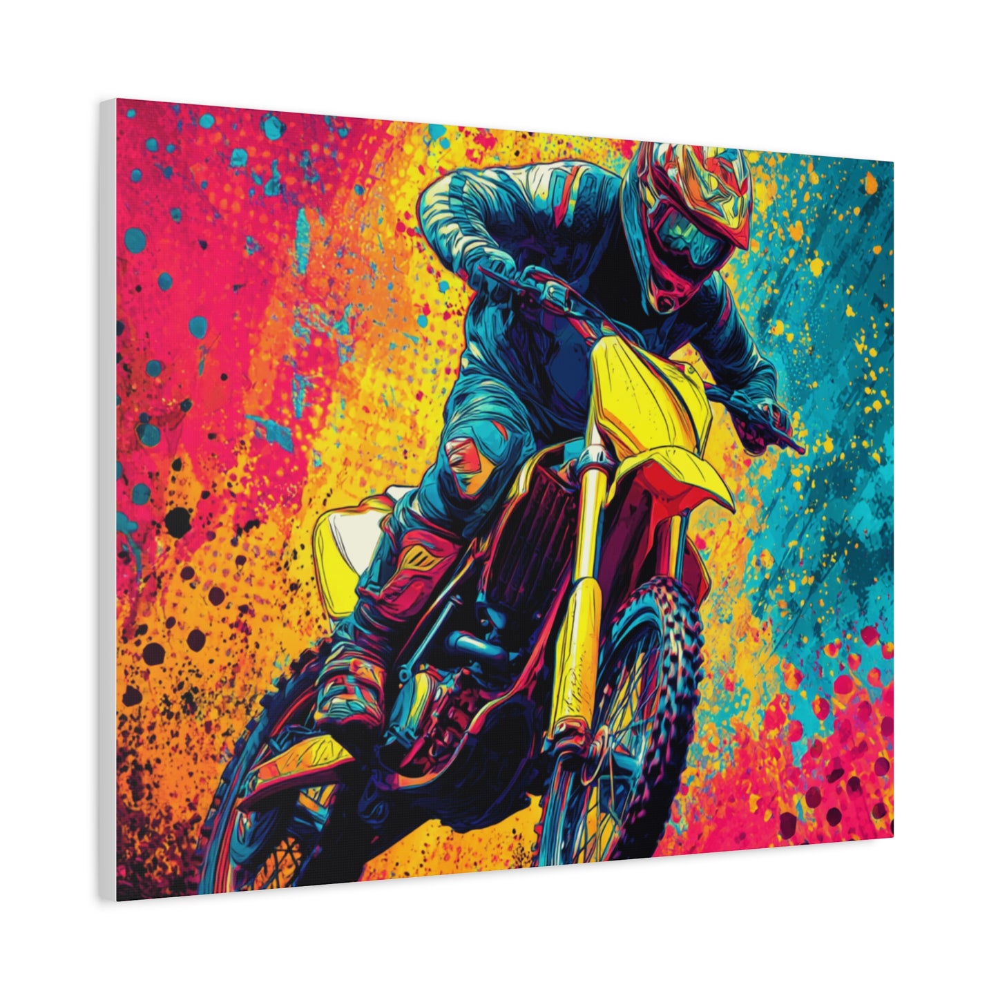 Vibrant Motocross Canvas Art, Perfect for Sports Enthusiasts, Wall Decor, Gift for Bikers, Home or Office Decoration
