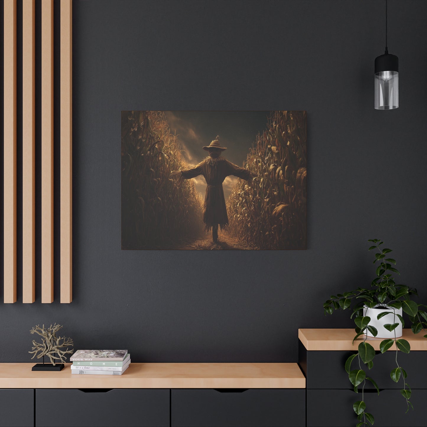Canvas Print -  Scarecrow in Field - Wall Art Decor - Halloween
