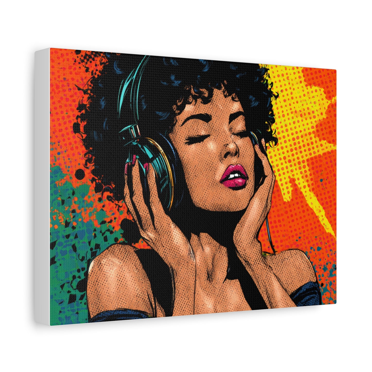 Vibrant Canvas Wall Art, Pop Art Painting, Music Lover