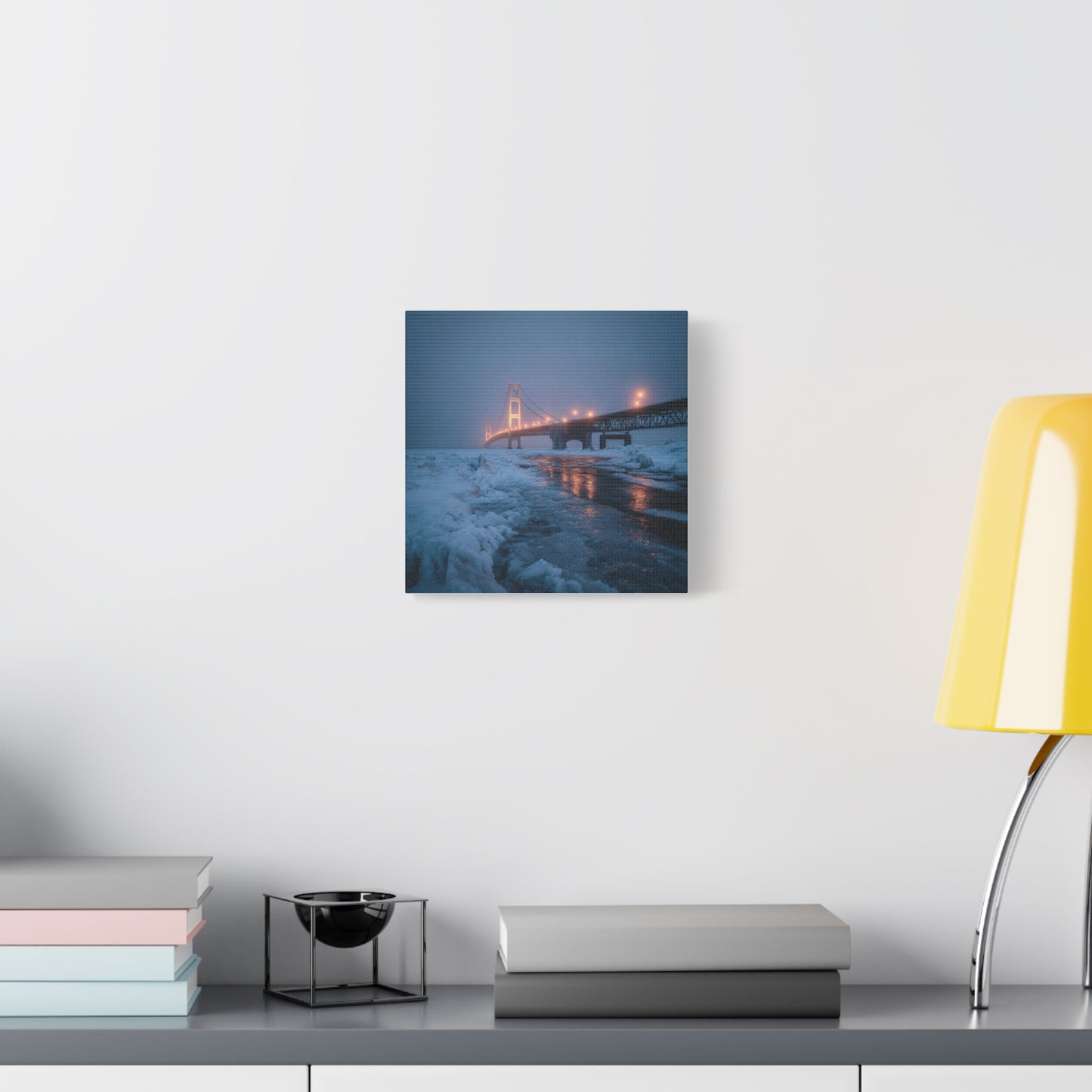 Winter Bridge Canvas Print, Decorative Wall Art, Home Decor, Framed Landscape, Gift for Nature Lovers, Contemporary Art