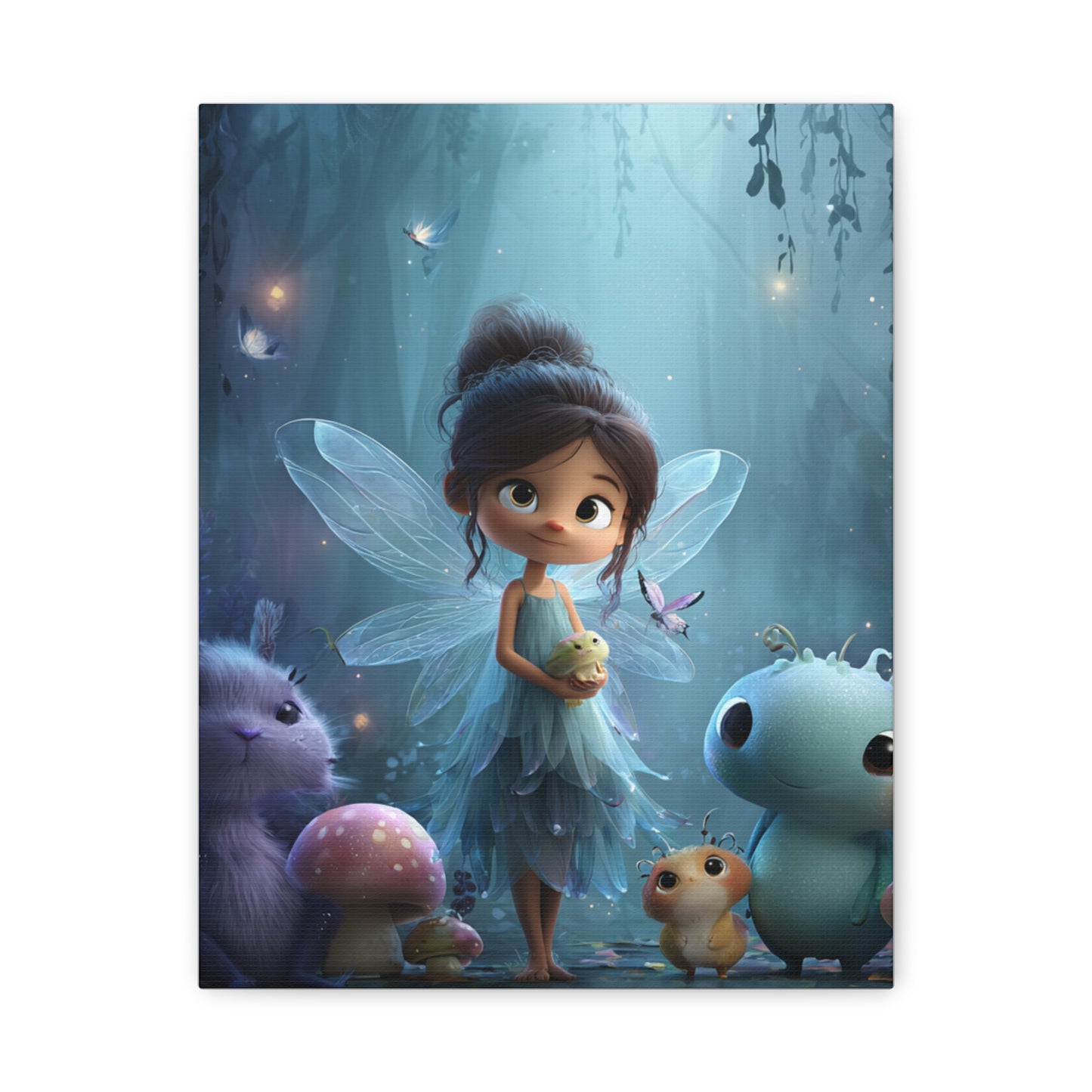 Whimsical Fairy Canvas Art Print, Enchanted Decor for Kids' Rooms, Fantasy Wall Art, Magical Gift for Birthdays, Nursery Decoration