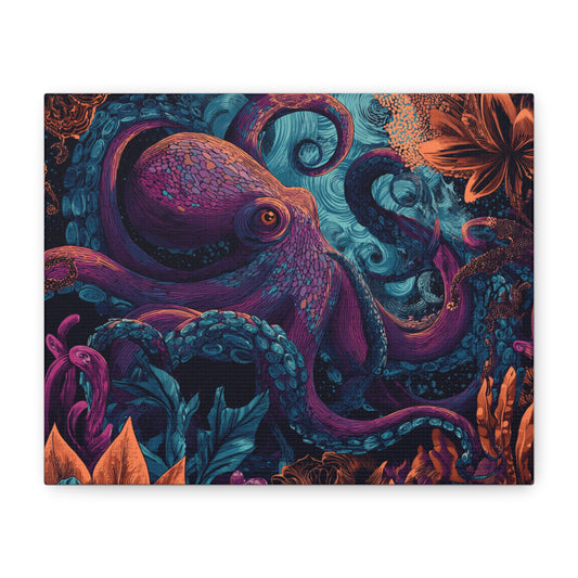 Canvas Wall Art - Colorful Pop Art Style Octopus